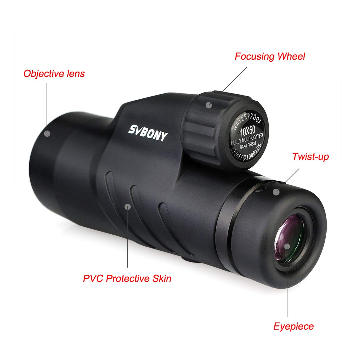 SVBONY SV45 10x50 Monokular wasserdicht BAK4 FMC