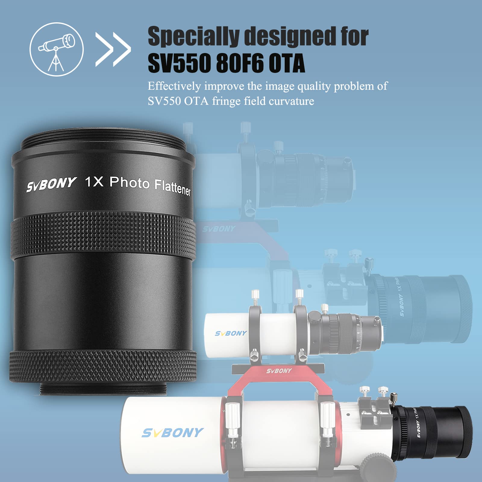 Svbony SV209 1x Bildfeldebner M63x1 für SV550 80F6
