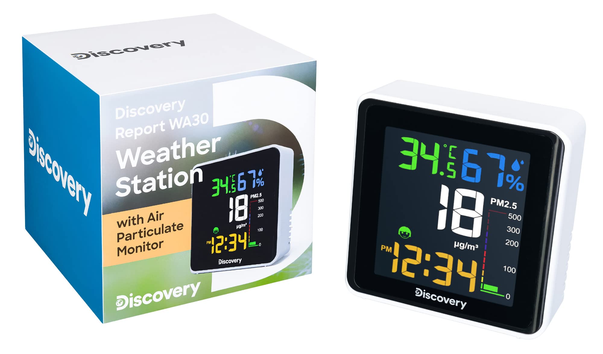 Discovery Report WA30 Mini-Wetterstation Feinstaub Uhr