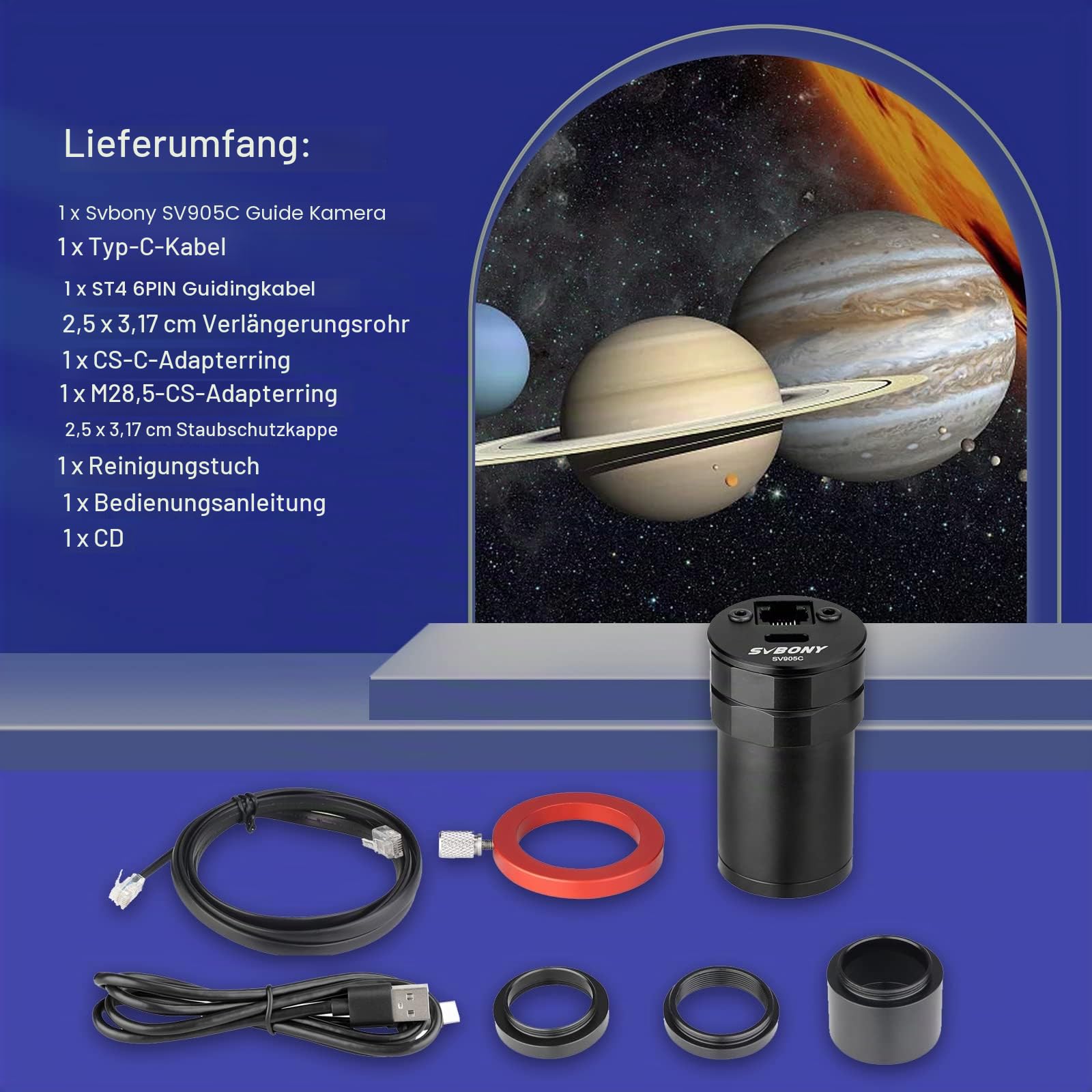 SVBONY Astro Cameras SV905C Teleskopkamera 1,25" Guiding