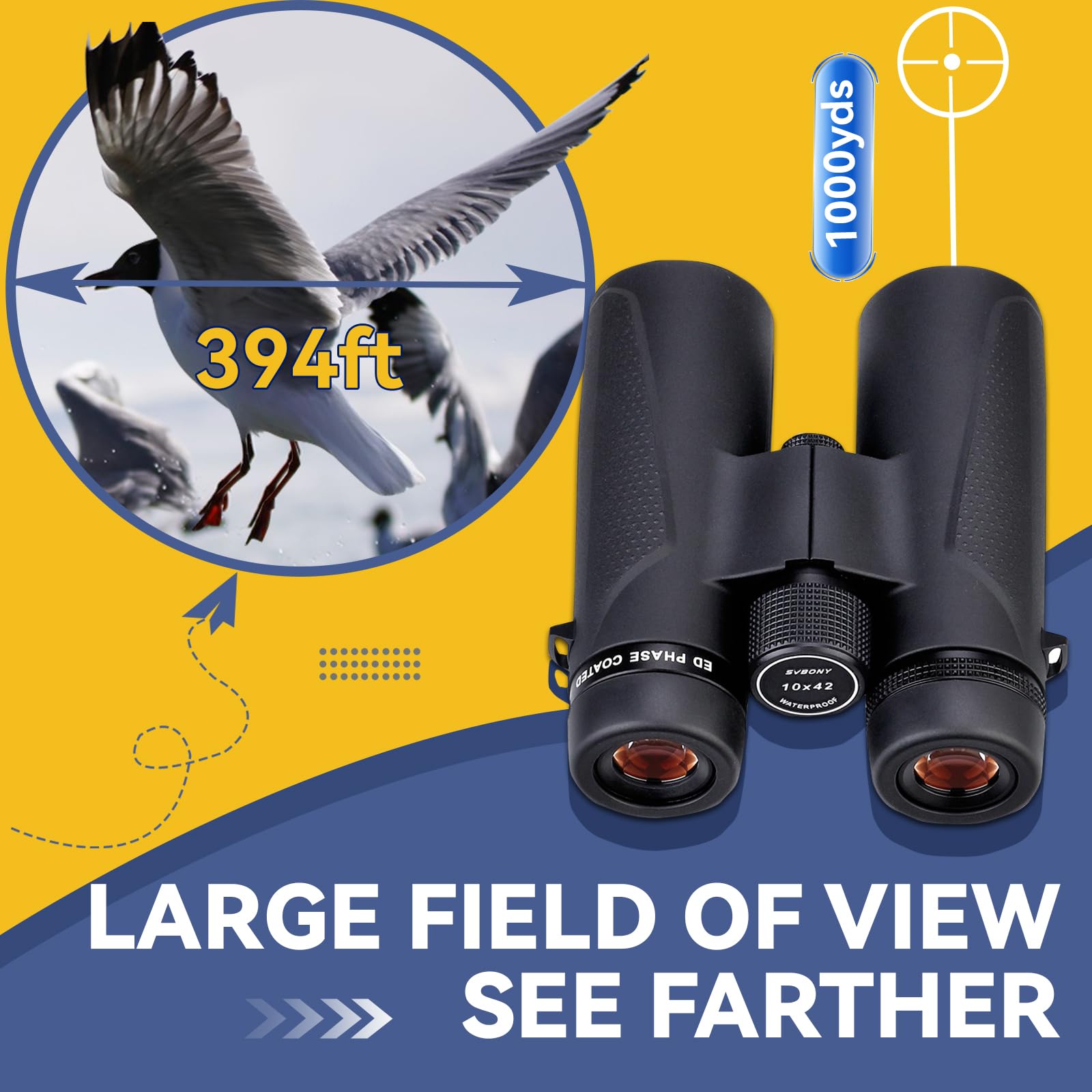 SVBONY SV202 Fernglas 10x42 ED wasserdicht Magnesium