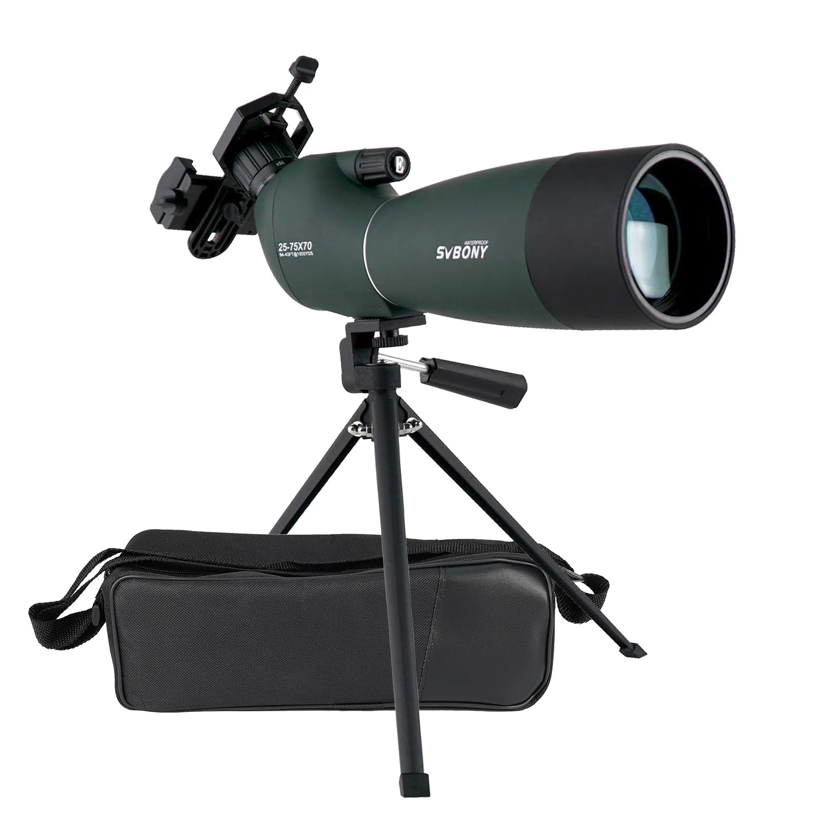 Svbony SV28 HD Spektiv 25-75x70 Grün mit Stativ