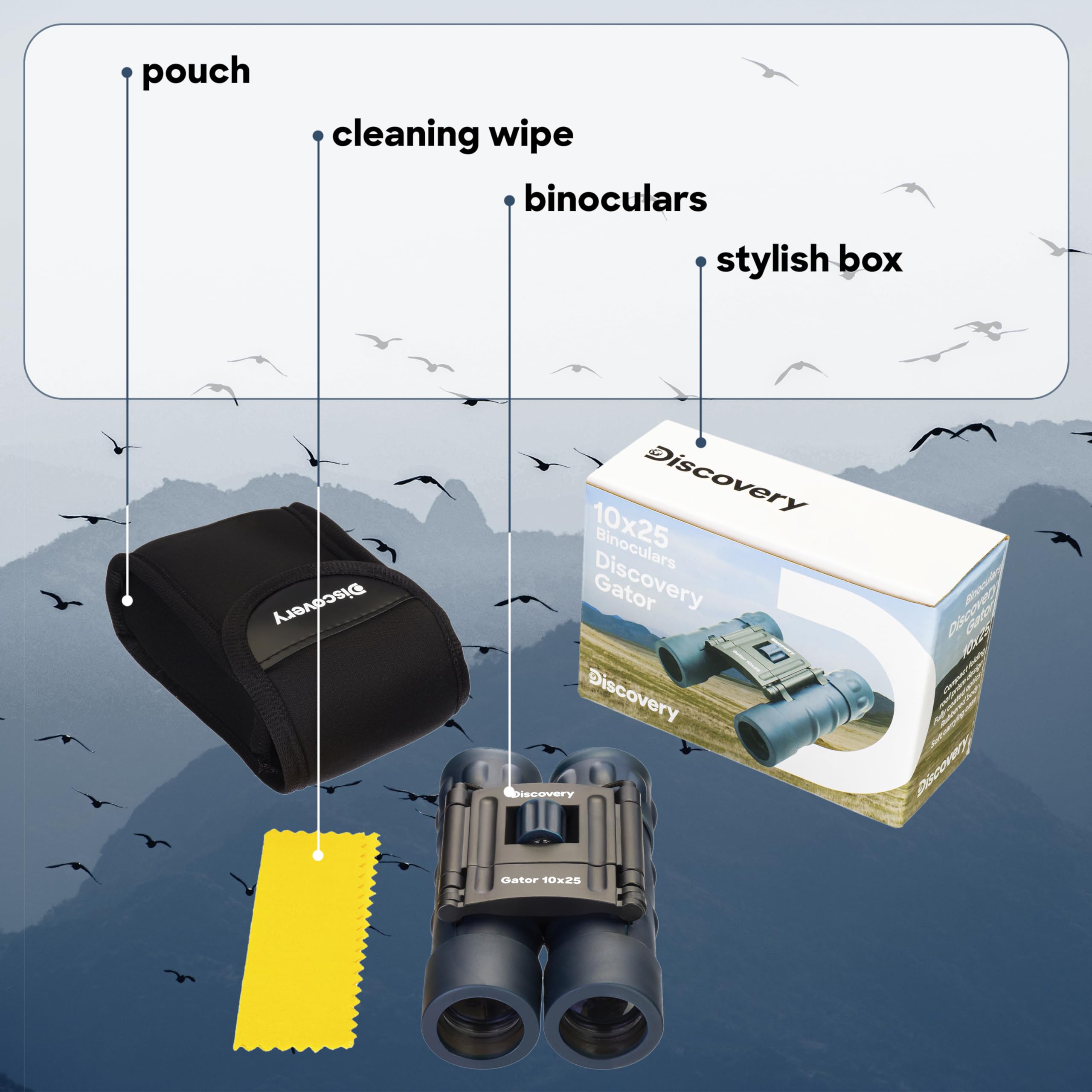 Discovery Gator 10x25 Fernglas kompakt Reise