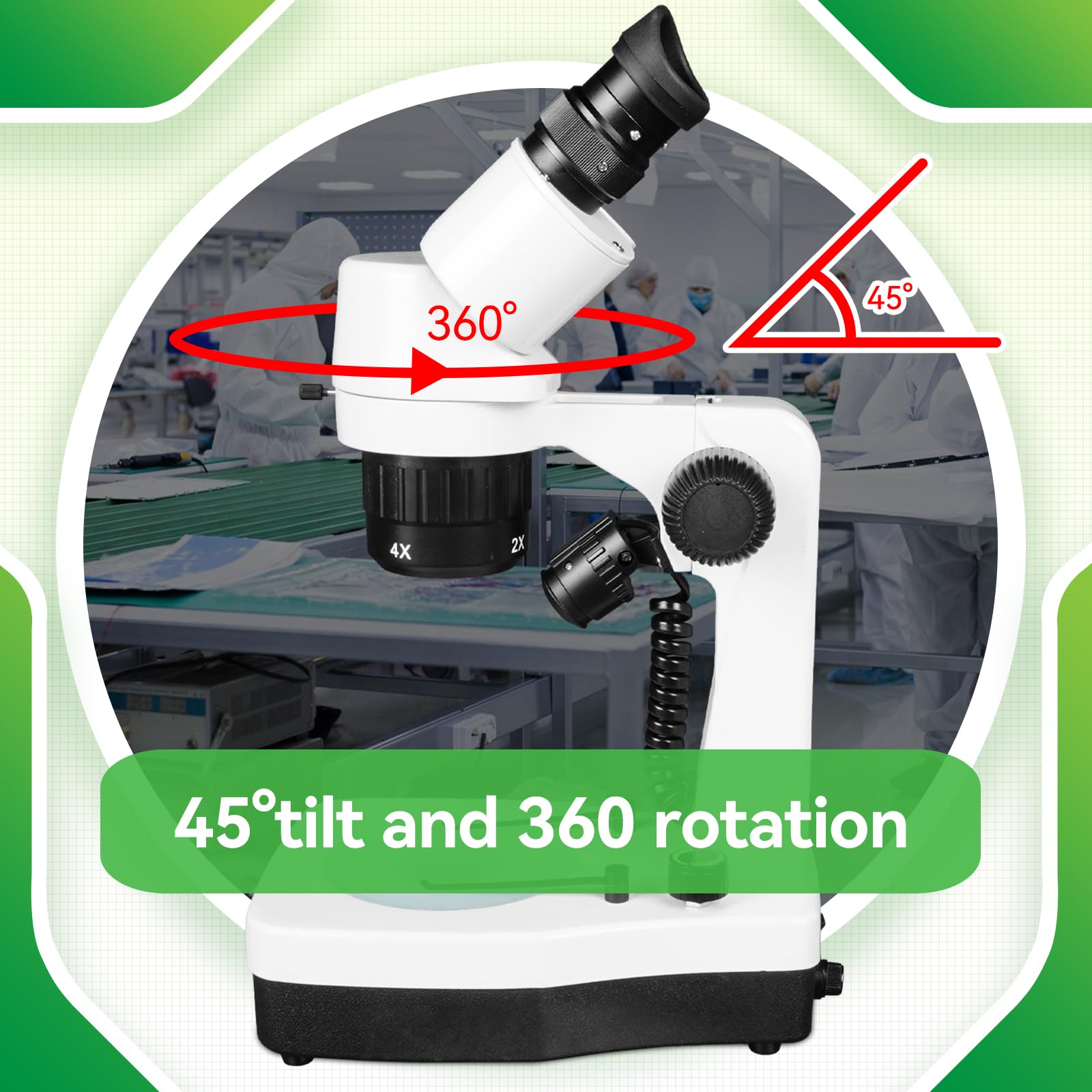 SVBONY SM403 20x-80x Stereomikroskop LED Auf-/Durchlicht