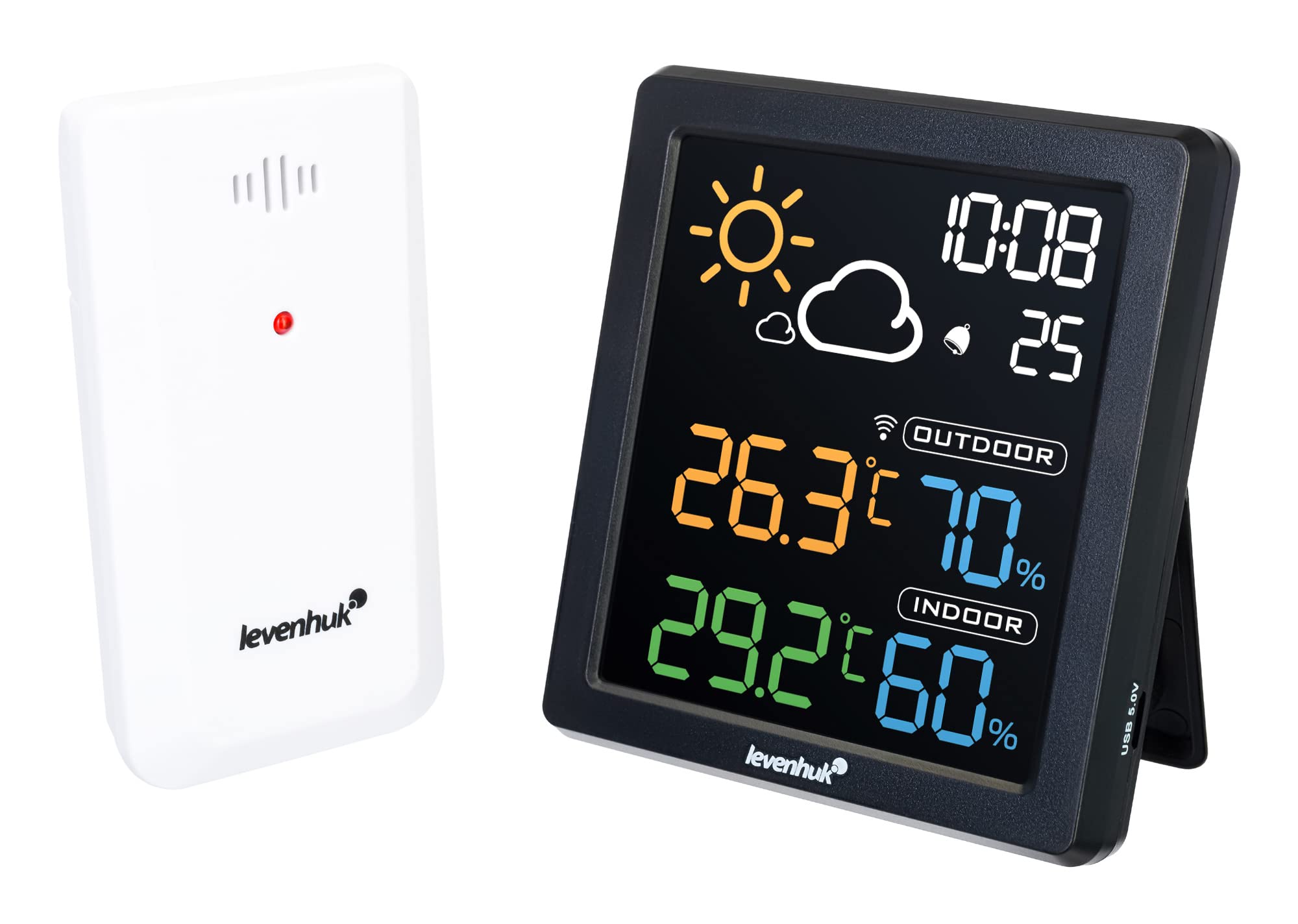 Levenhuk Wezzer BASE L80 Thermohygrometer mit Funksensor Uhr