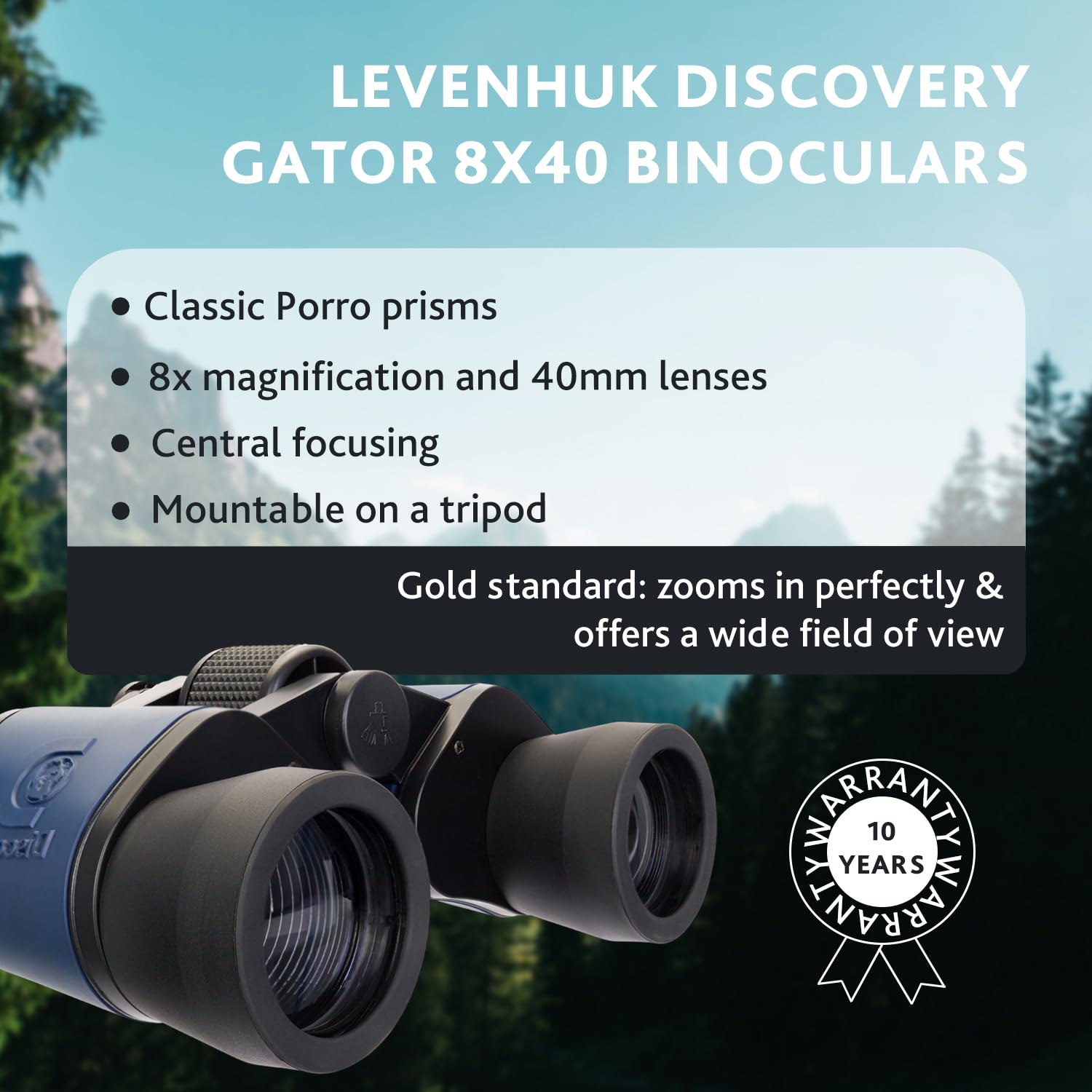 Discovery Gator 8x40 Fernglas wasserdicht Weitwinkel
