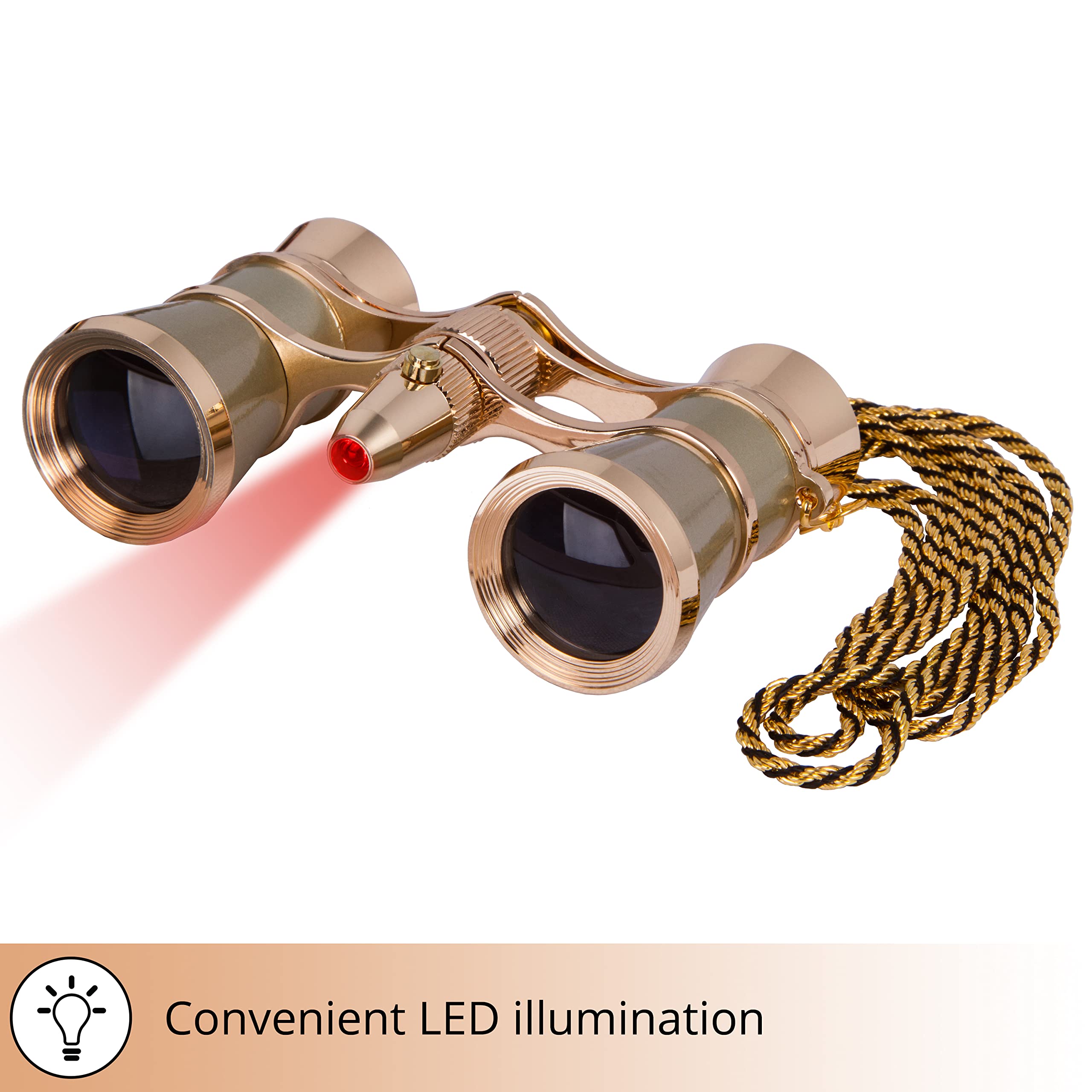 Levenhuk Broadway 325F Opernglas 3x25 Gold LED Kette
