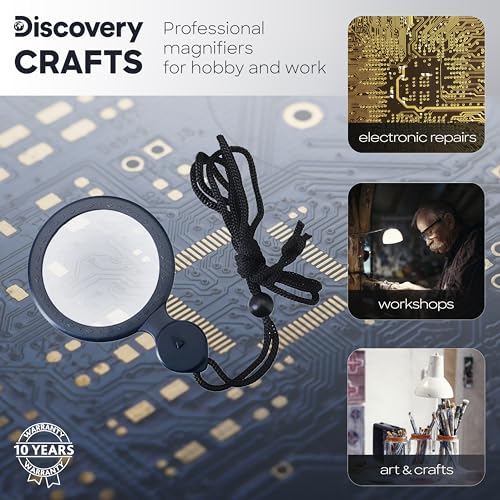 Discovery Crafts DHD 50 Kopflupe LED Vergrößerungsglas 10-fach