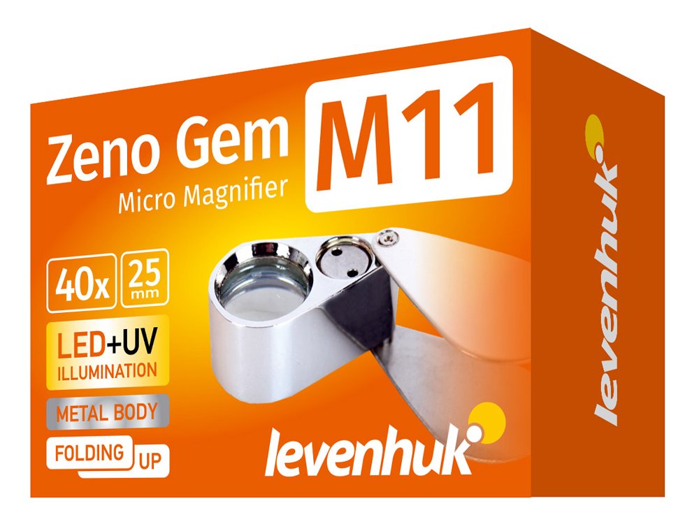 Levenhuk Zeno Gem M11 Faltlupe 40x LED UV Etui