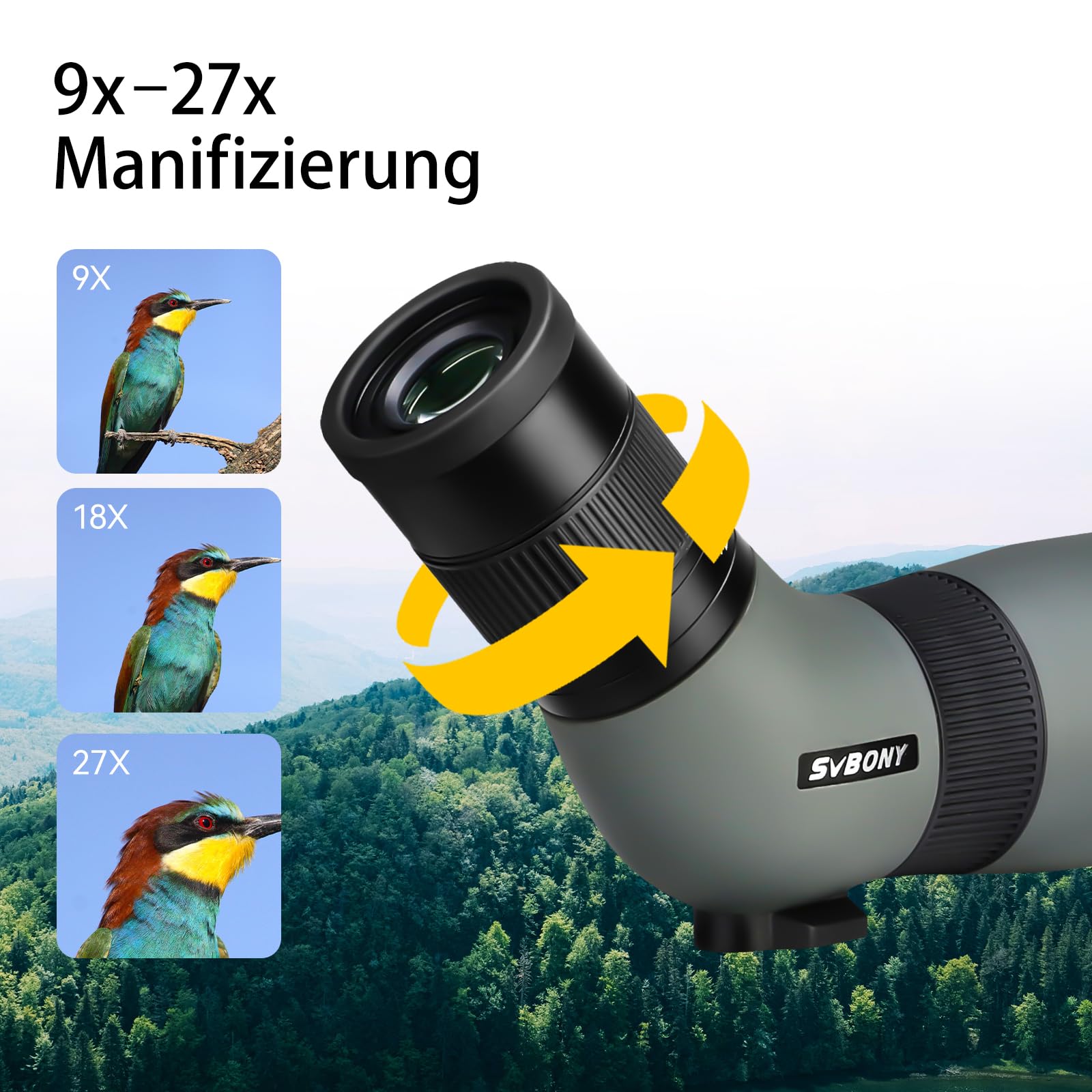 SVBONY SV410 9-27x56 Spektiv ED-Glas kompakt