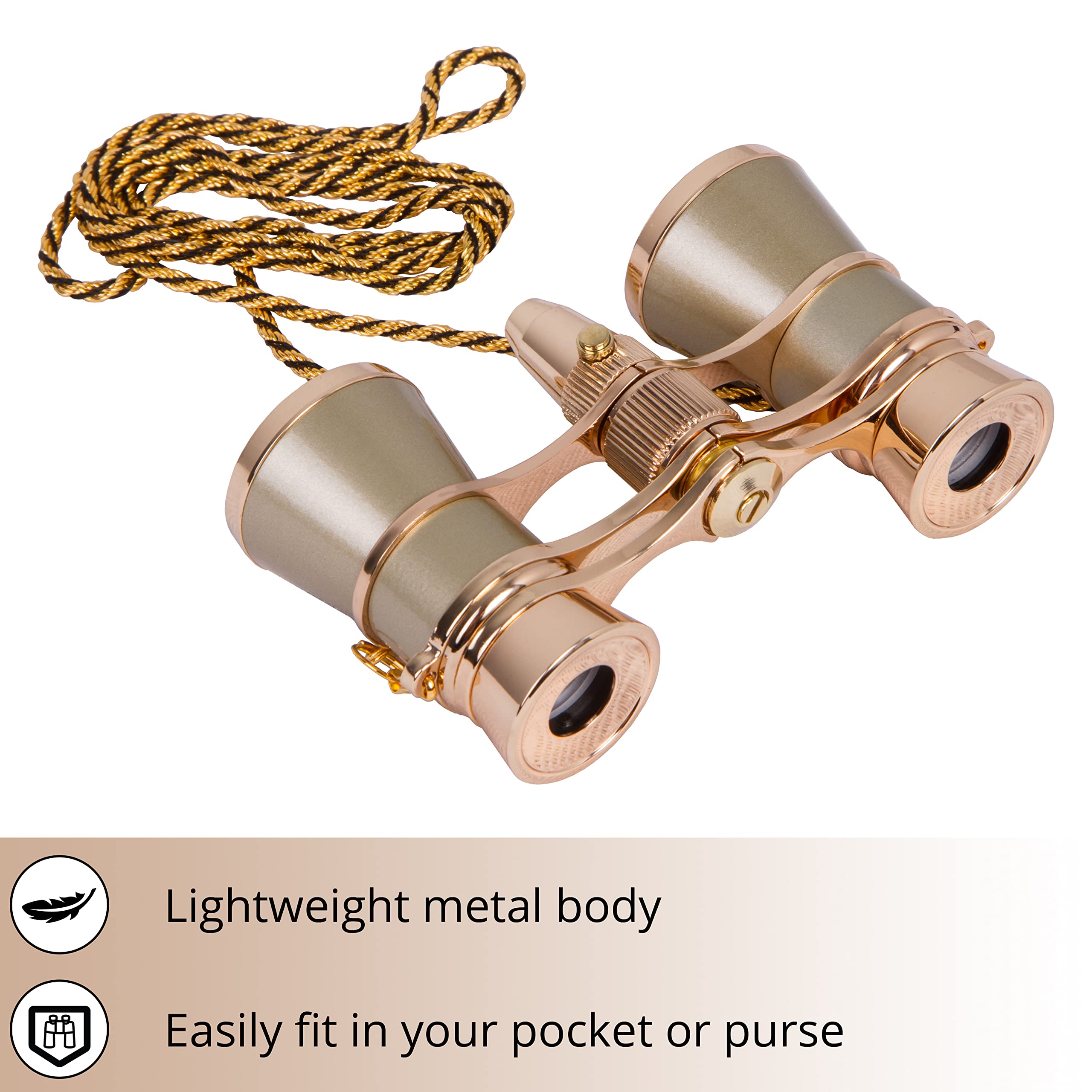 Levenhuk Broadway 325F Opernglas 3x25 Gold LED Kette