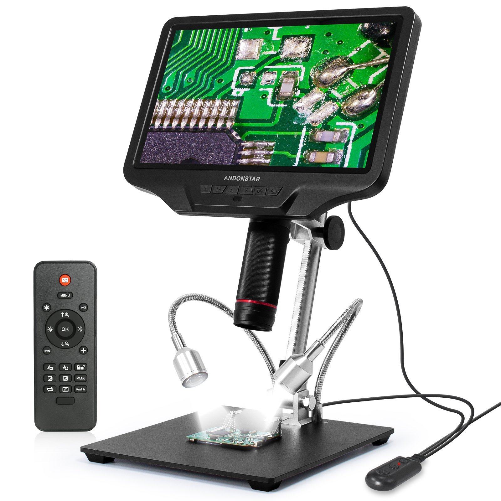 Andonstar AD409 Digitalmikroskop 10 Zoll HDMI 300x Löten SD