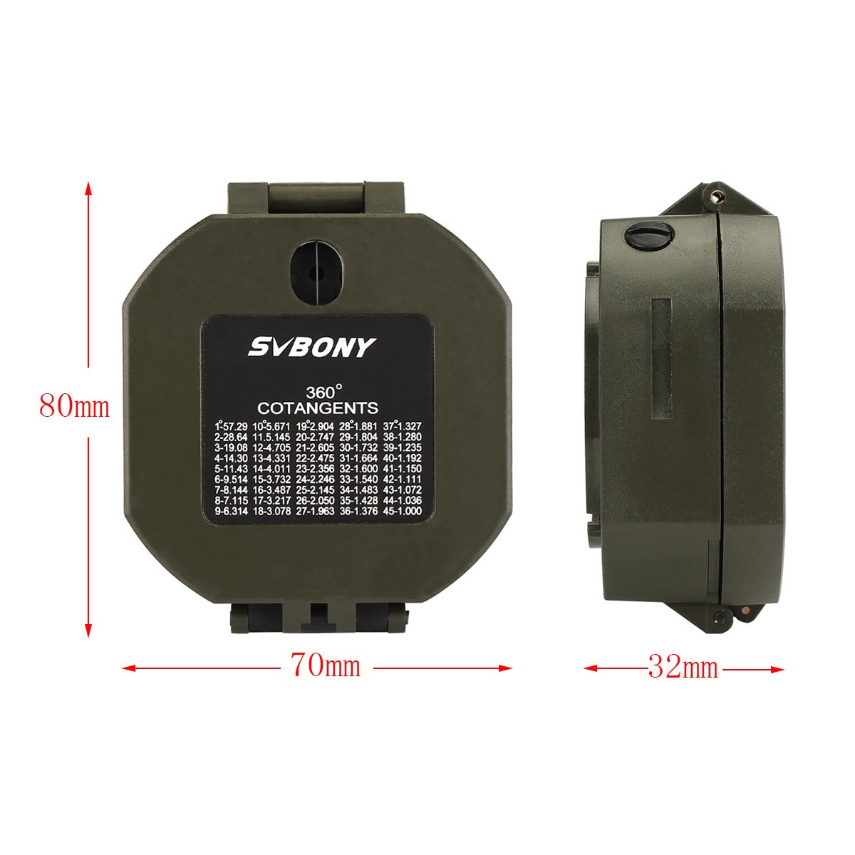 SVBONY Sport Optics Peilkompass mit Klinometer und Etui
