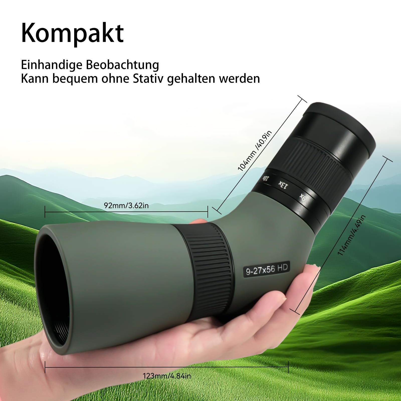 SVBONY SV410 9-27x56 Spektiv ED-Glas kompakt