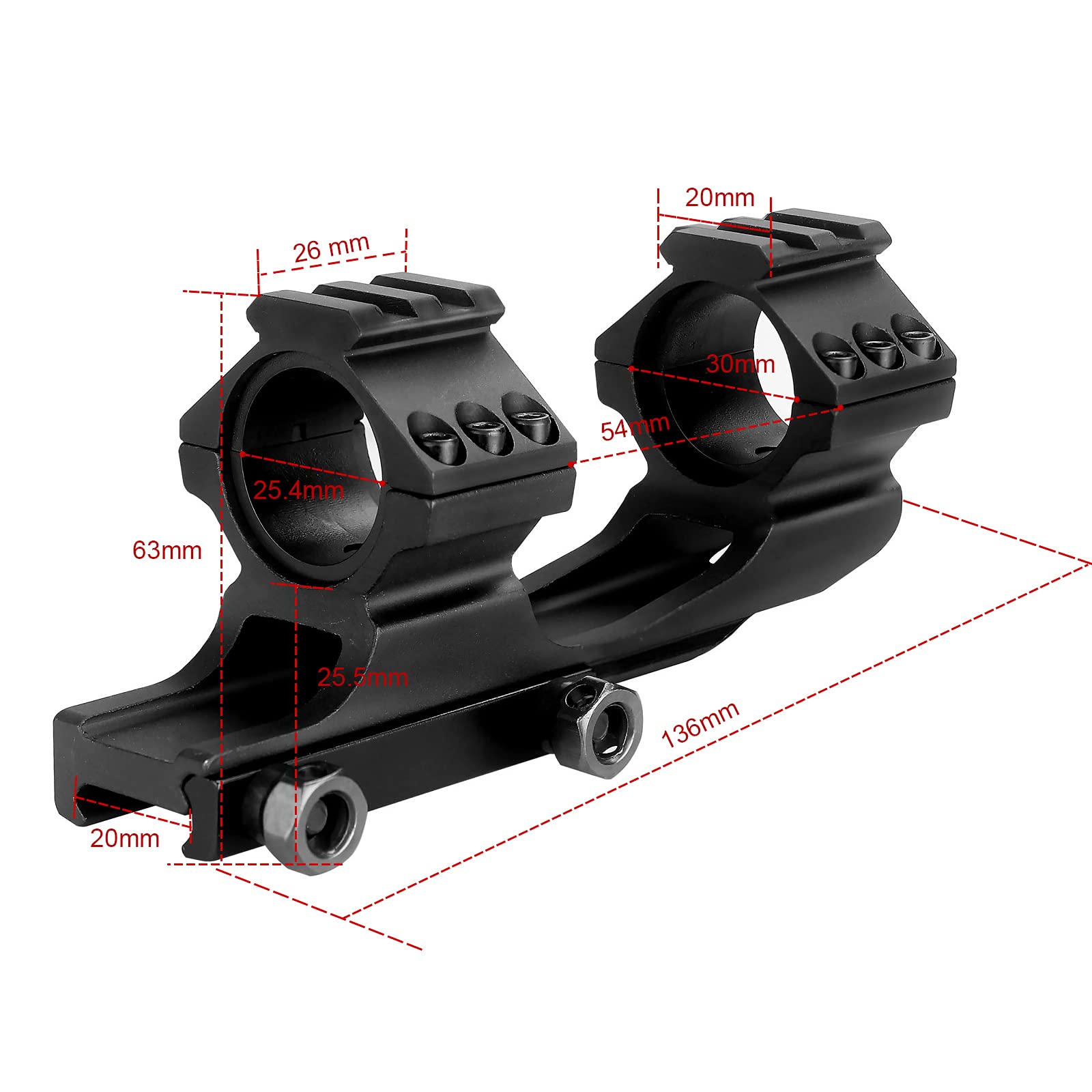 SVBONY SA101 Zielfernrohr-Halterung 30 mm Offset Picatinny