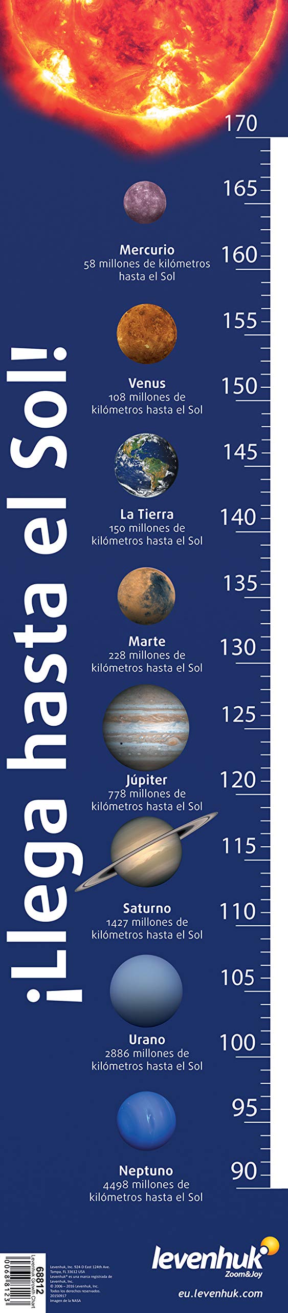 Levenhuk Reach for the Sun Messleiste Englische Ausgabe 100 cm Planeten