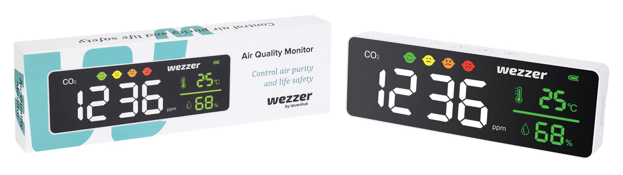 Levenhuk Wezzer Air MC50 Luftqualitätsmonitor CO2 Komfort LCD