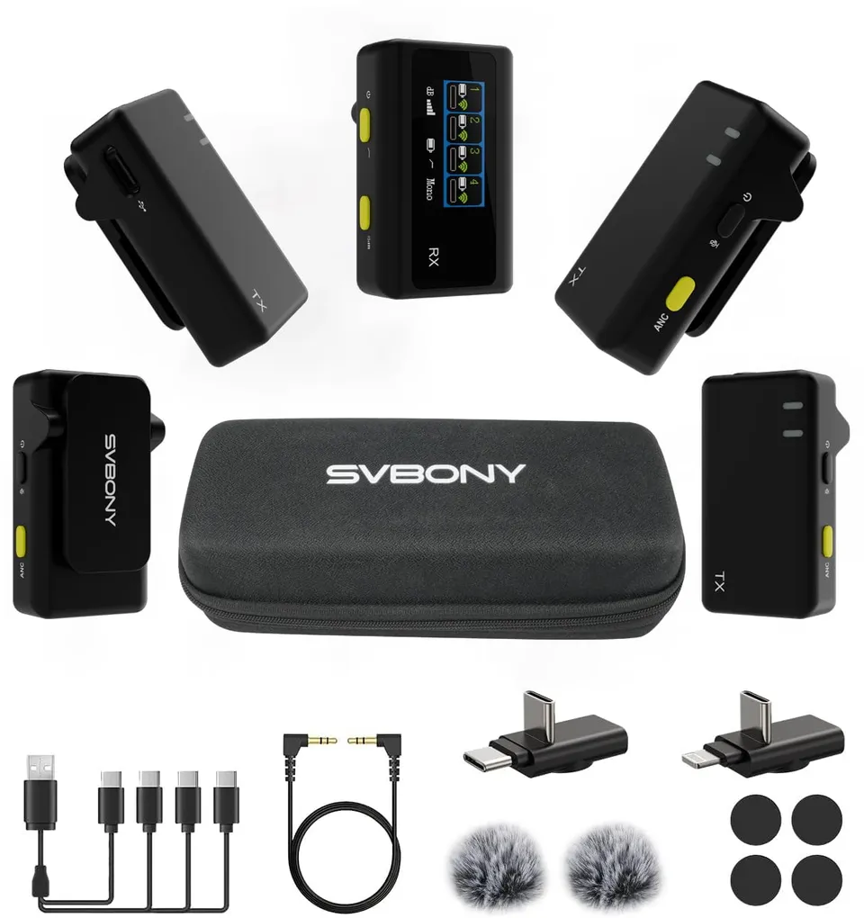 SVBONY SVMic D4 Funkmikrofon 4 Personen Lavalier-Set