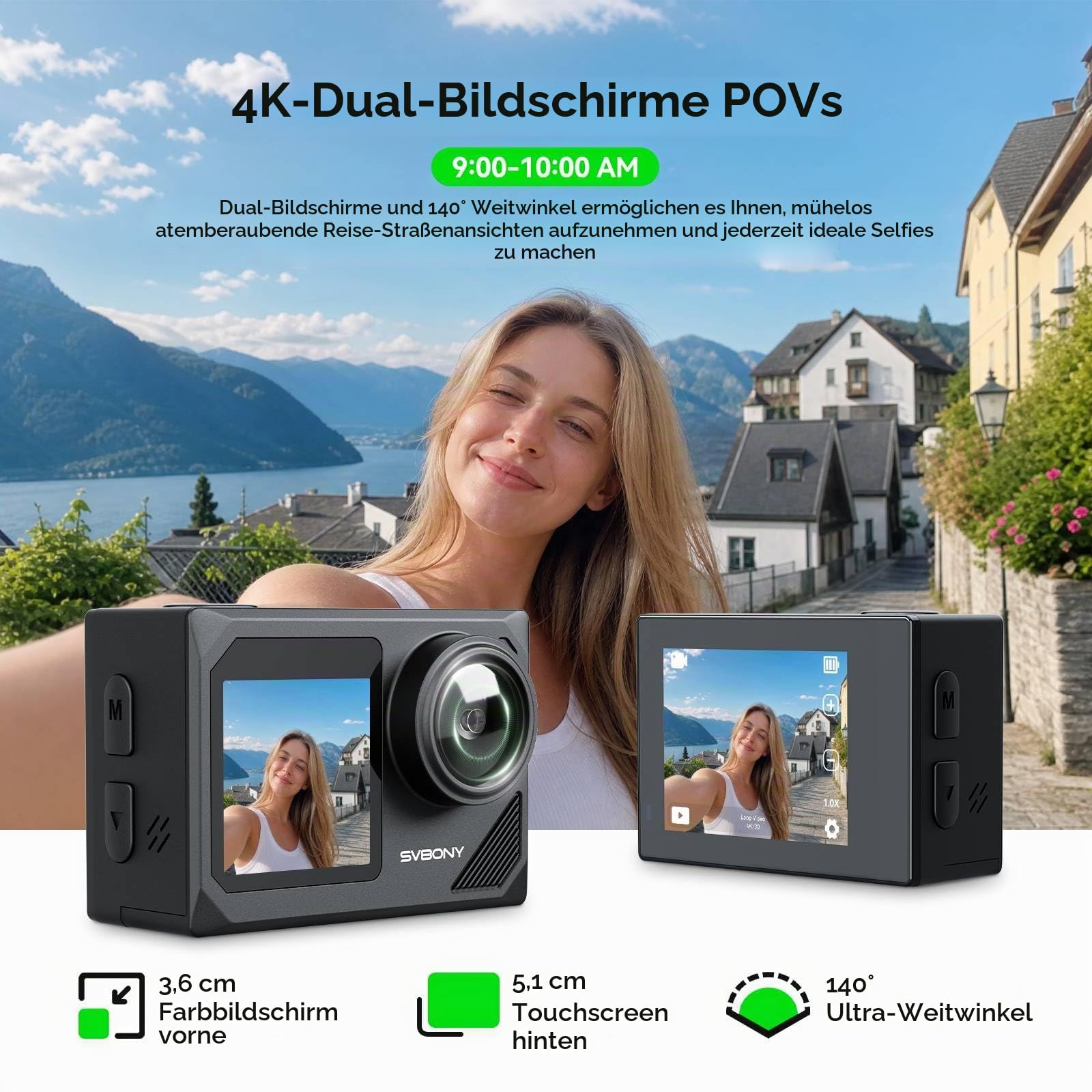 SVBONY SVGo2 4K Actioncam Reisekamera Reise-Kit EIS