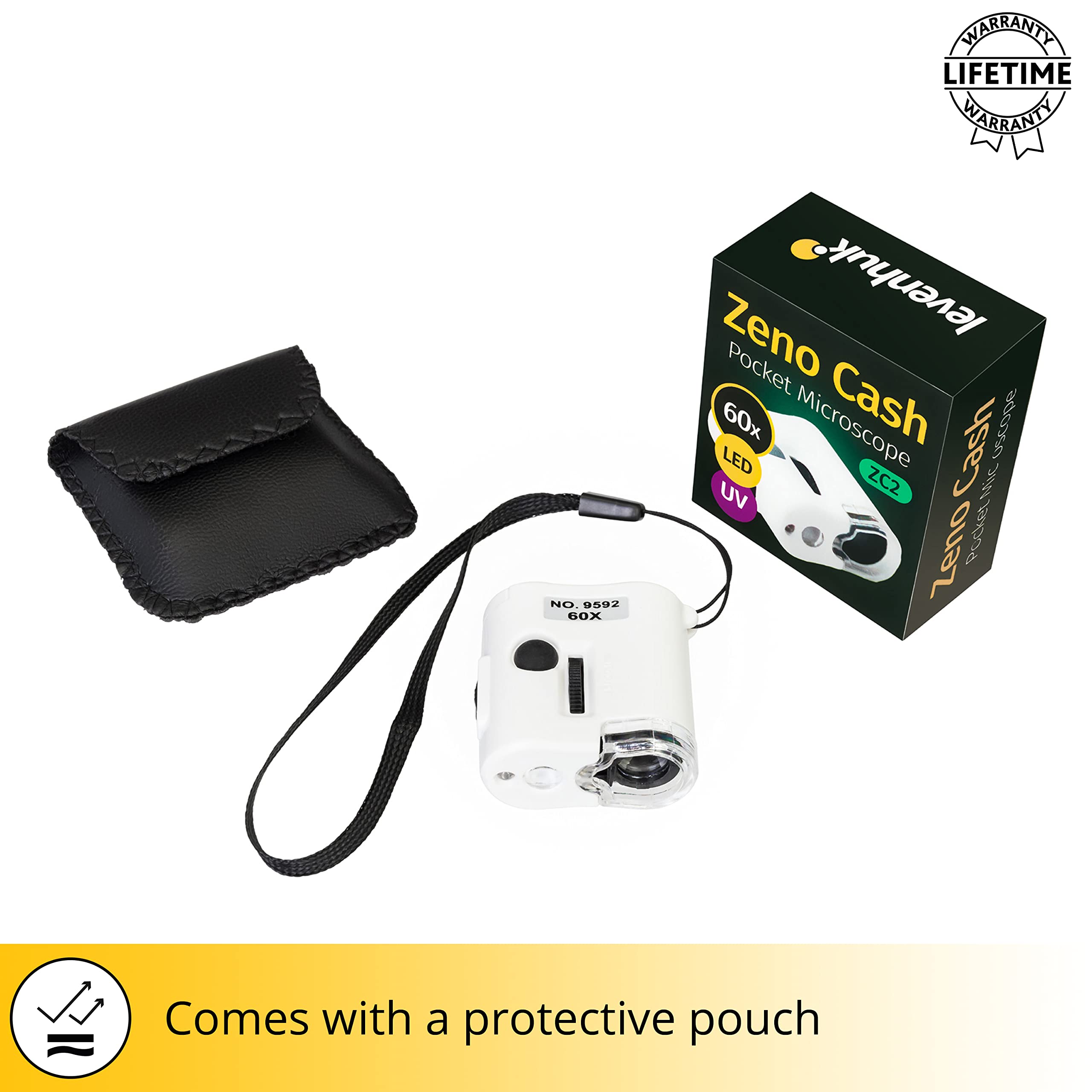 Levenhuk Zeno Cash ZC2 Taschenmikroskop 60x UV LED