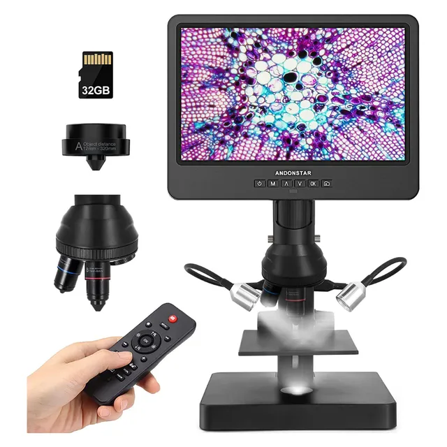 Andonstar AD246S-P Digitalmikroskop 7 Zoll HDMI 3 Objektive