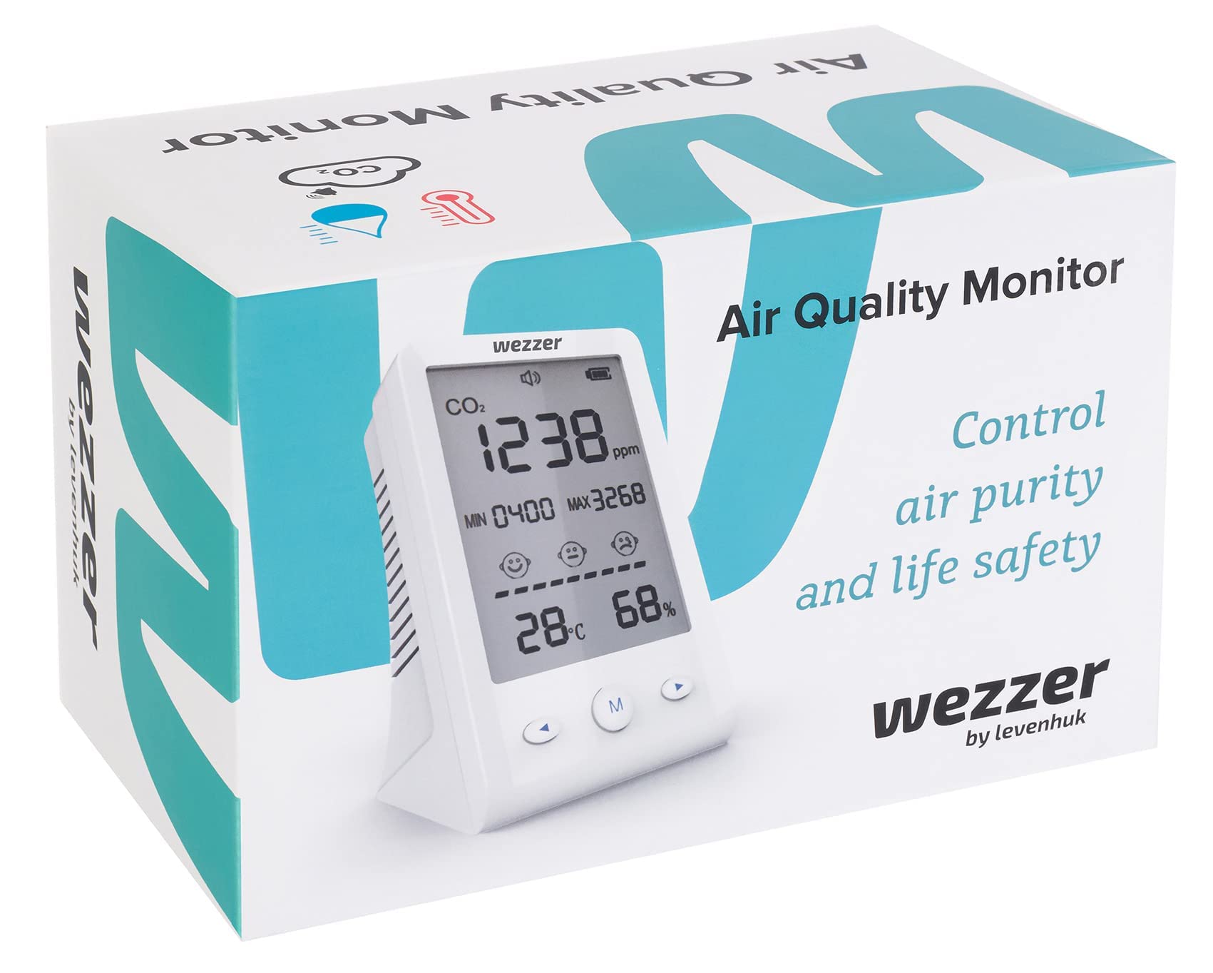 Levenhuk Wezzer Air MC10 CO2-Messgerät Thermometer Hygrometer