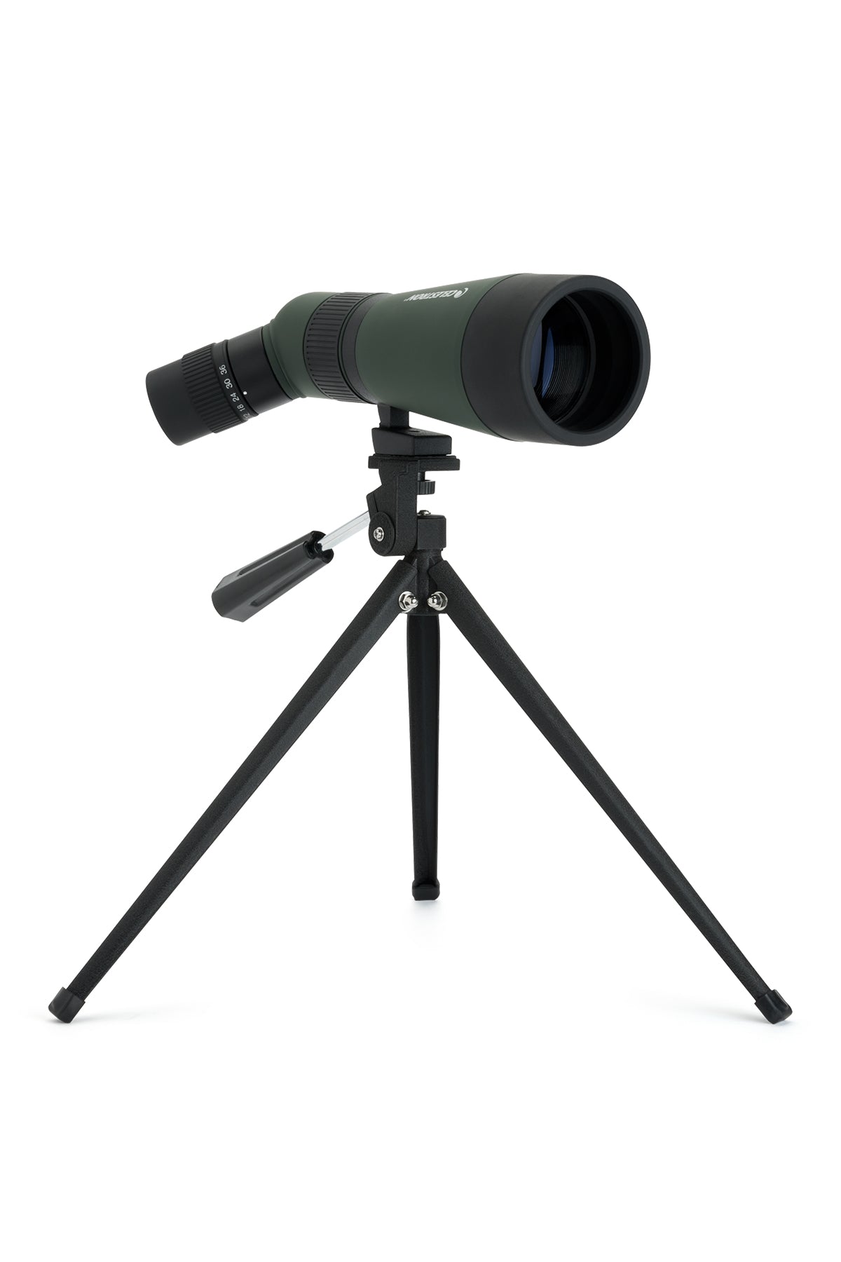 Celestron LandScout 12-36x60 Spektiv abgewinkelt mit Stativ