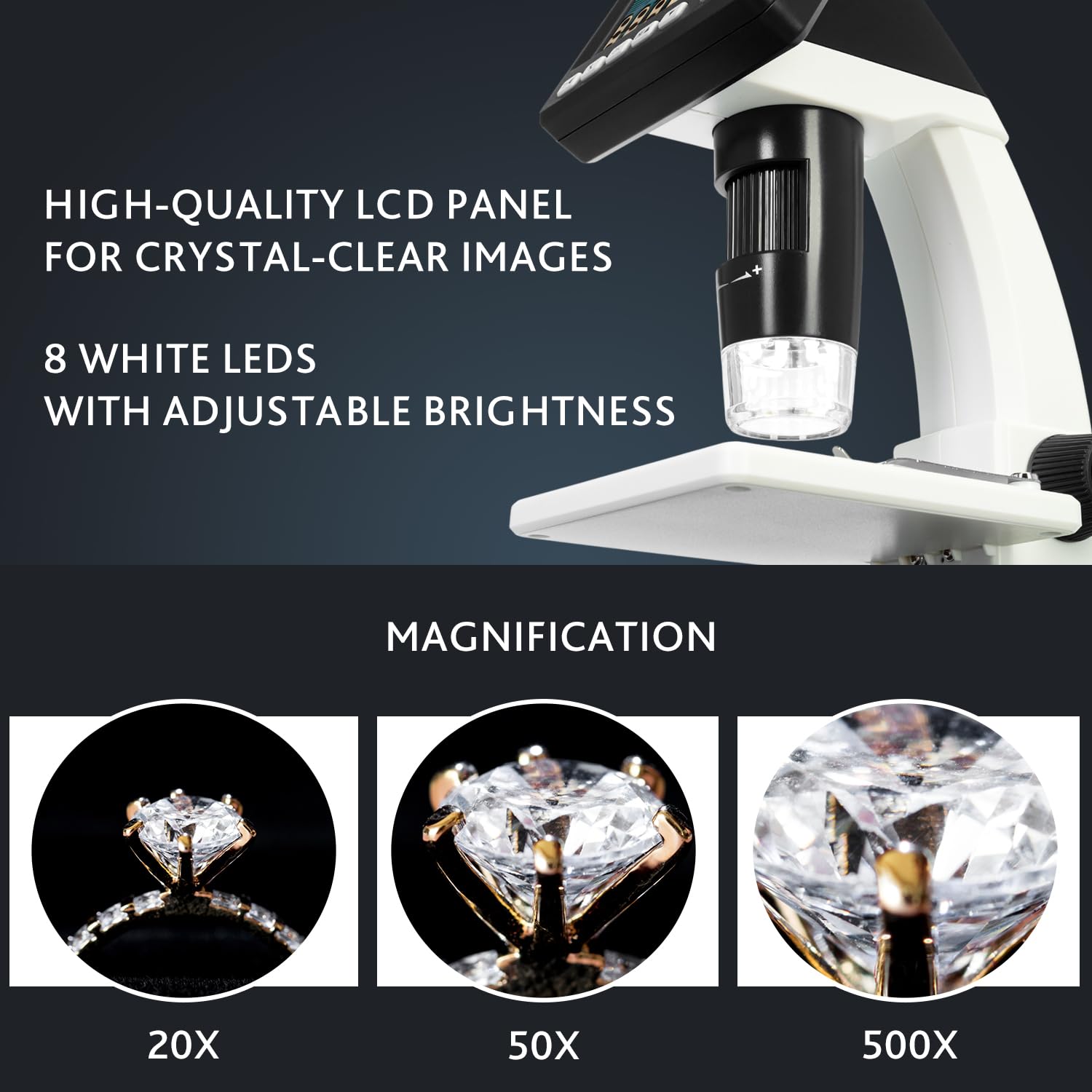 Levenhuk DTX 500 LCD Digitalmikroskop 20-500x 3,5 Zoll