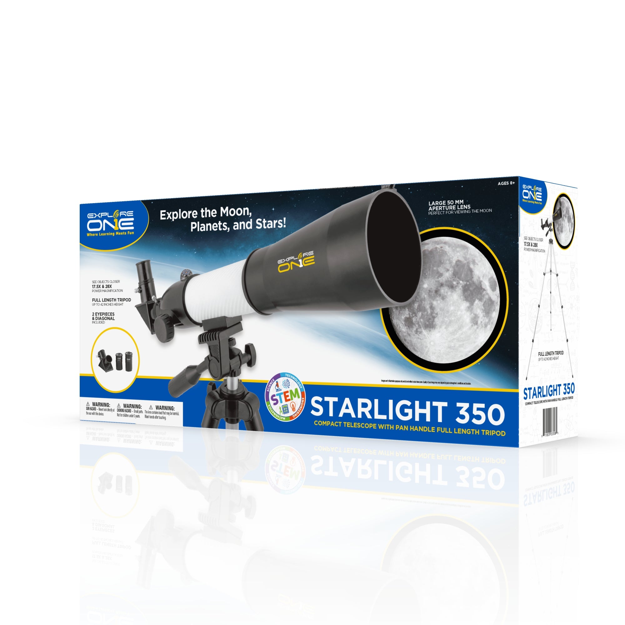 Explore One Starlight 350 Refraktor Teleskop mit Stativ Einsteiger