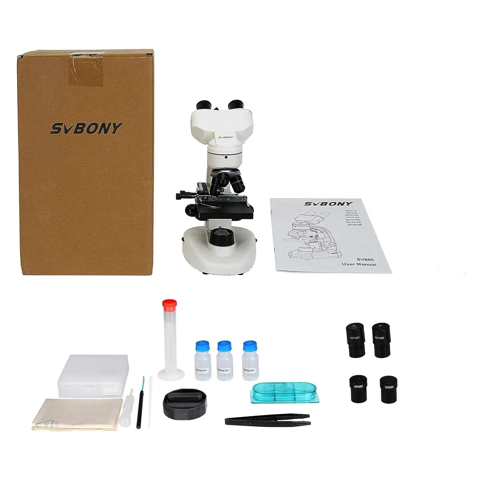 SVBONY SV605 Mikroskop 80x-1600x binokular LED Set