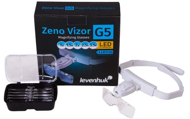 Levenhuk Zeno Vizor G5 Lupenbrille LED 5 Gläser