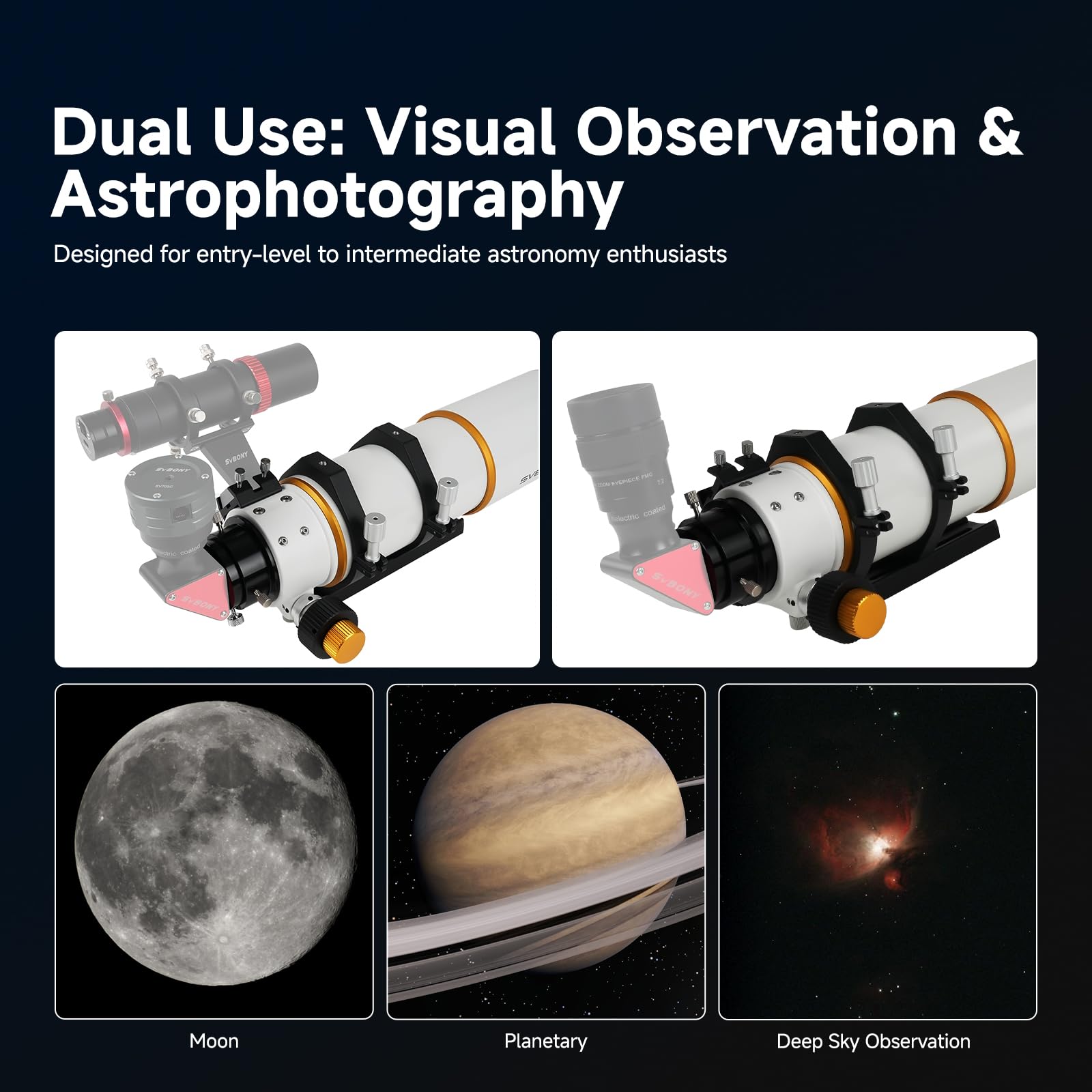 SVBONY SV530 80mm f/6 ED Refraktor-Teleskop Triplet