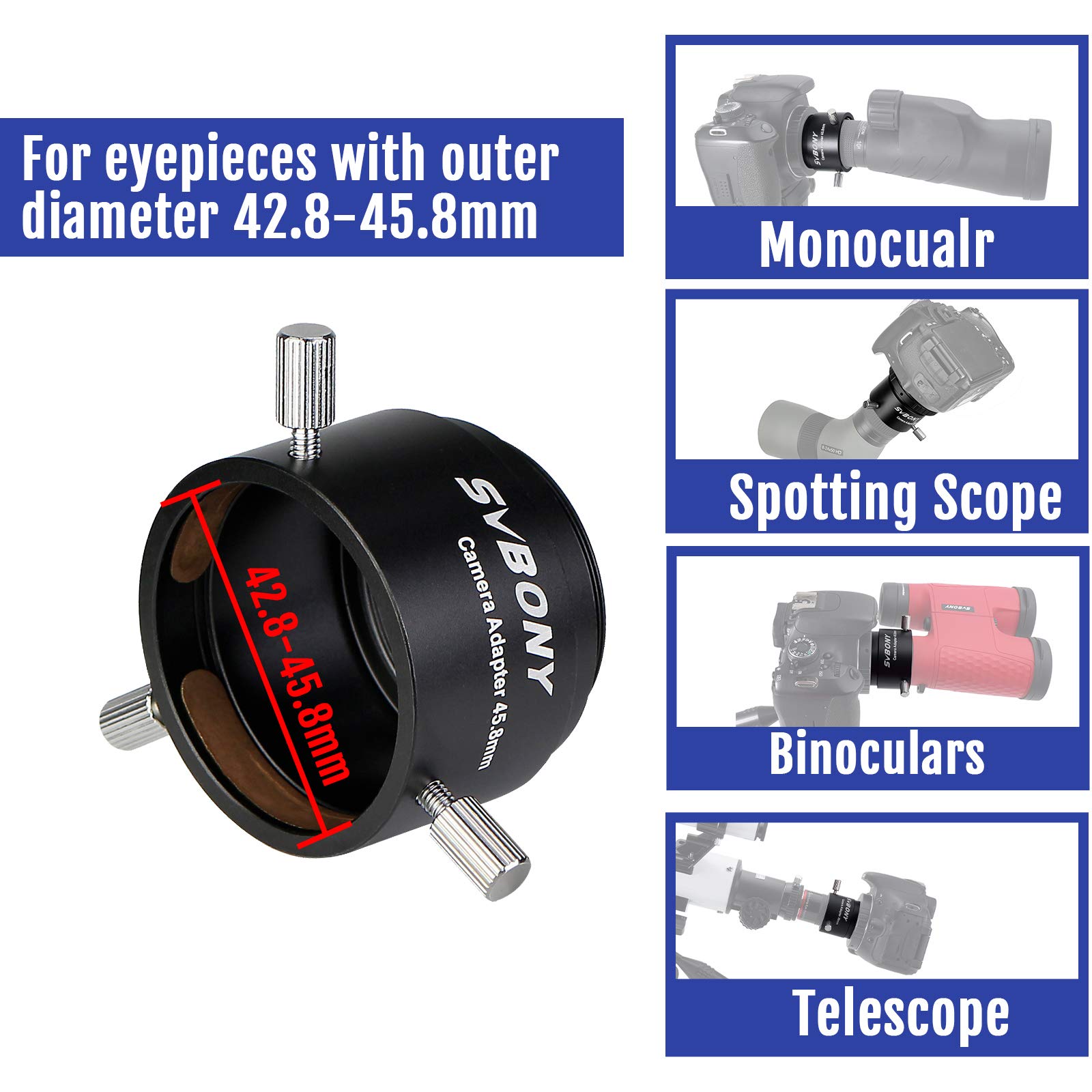 SVBONY SV186 Kamera Adapter 42,8-45,8mm für Canon EOS