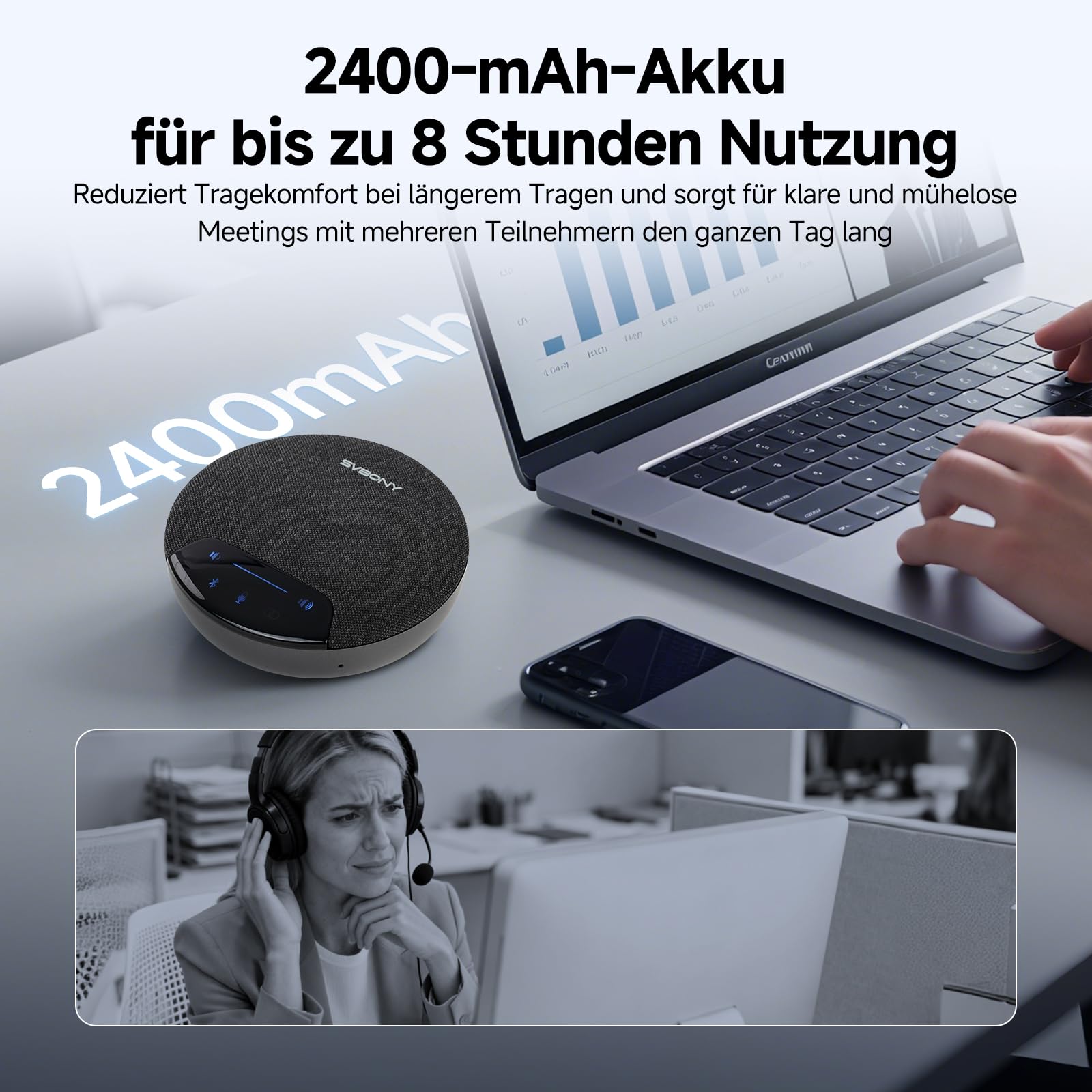 SVBONY SVN O1 Konferenzmikrofon Bluetooth Lautsprecher 360°