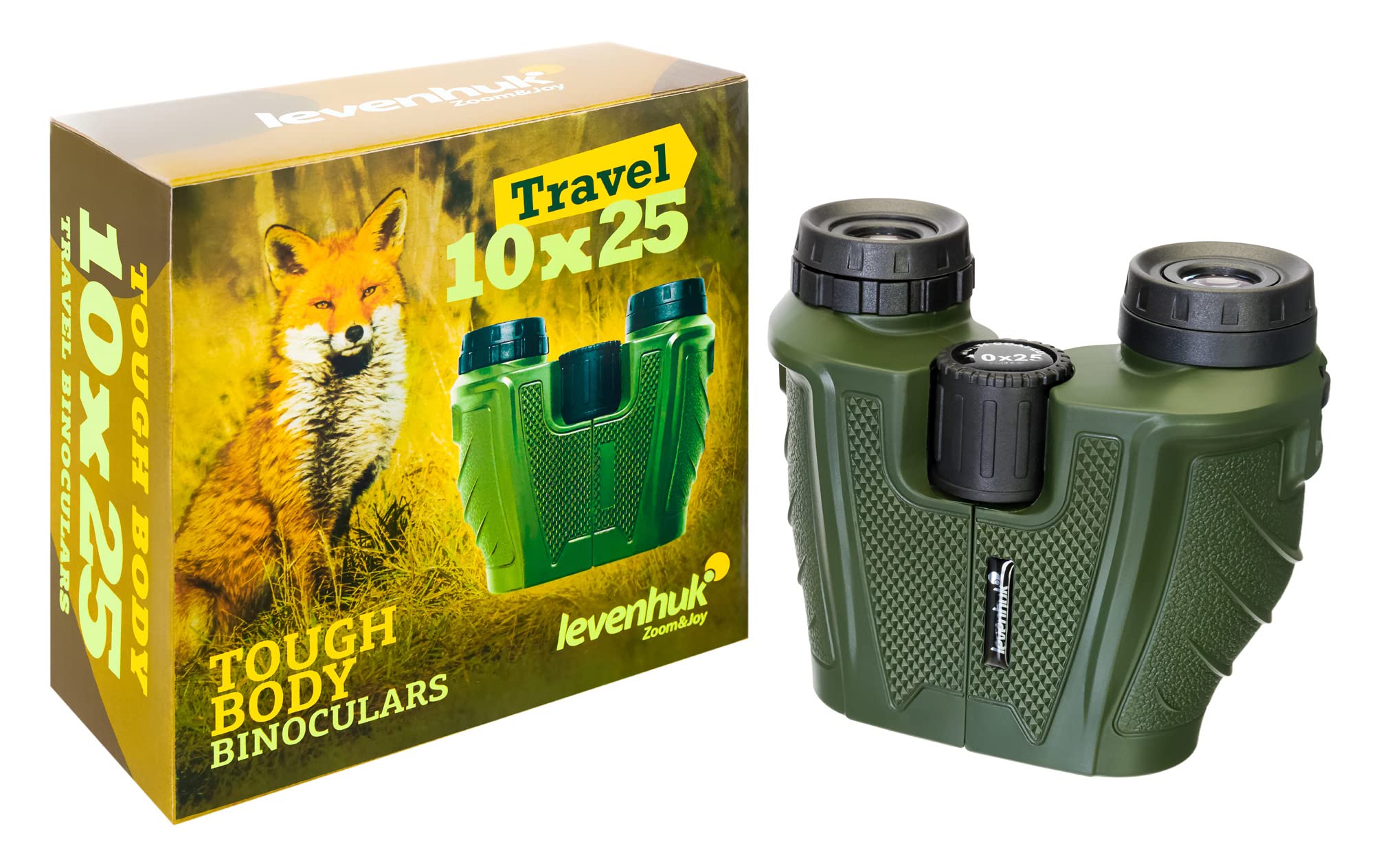 Levenhuk Travel 10x25 Fernglas Porro kompakt mit Etui