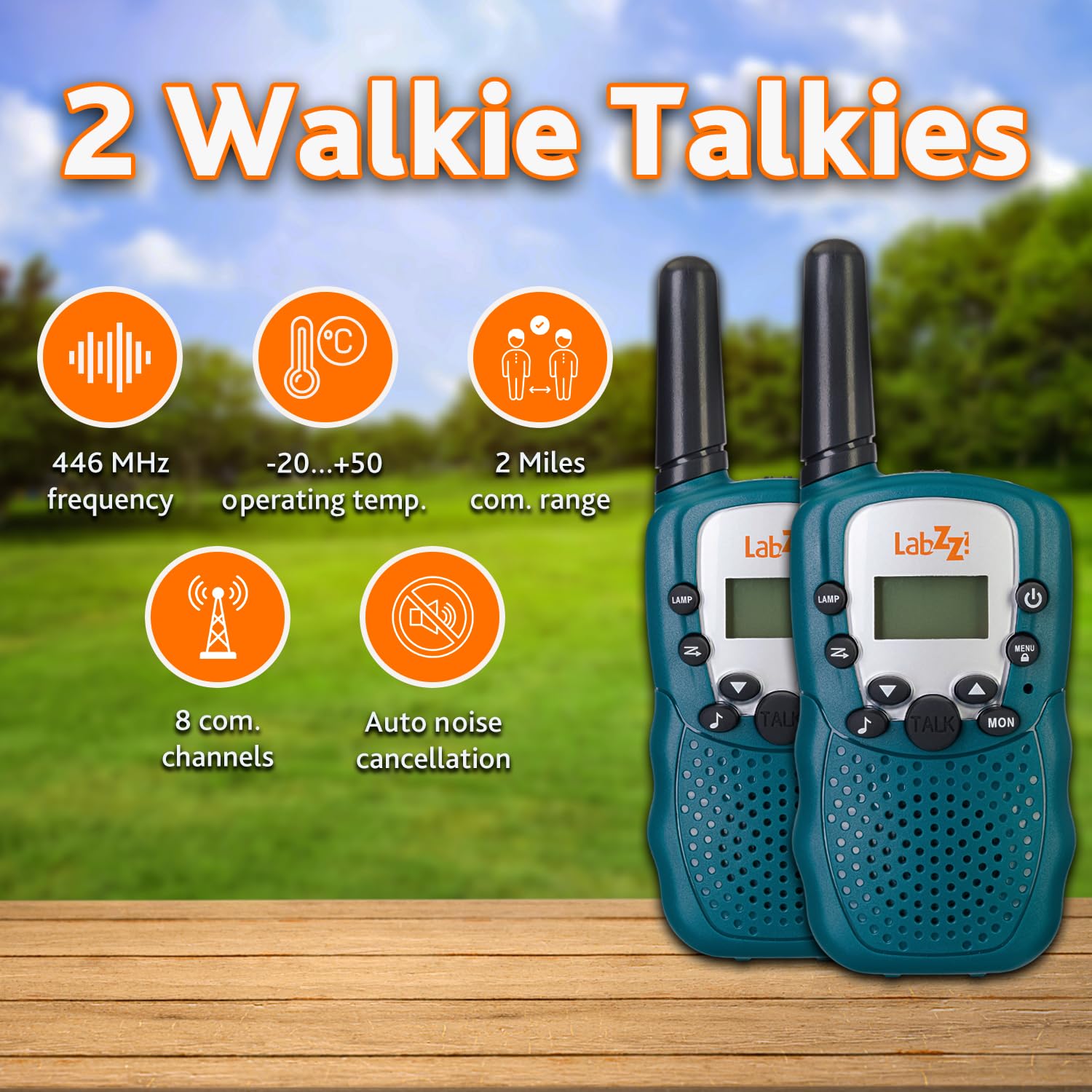 Levenhuk LabZZ WTT10 Set Walkie Talkie Fernglas Blau