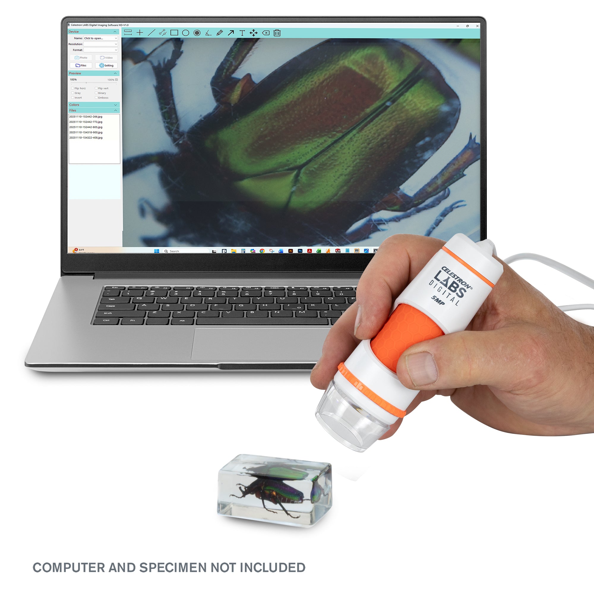 Celestron Labs Digital 5MP Handmikroskop 20x-200x USB-C