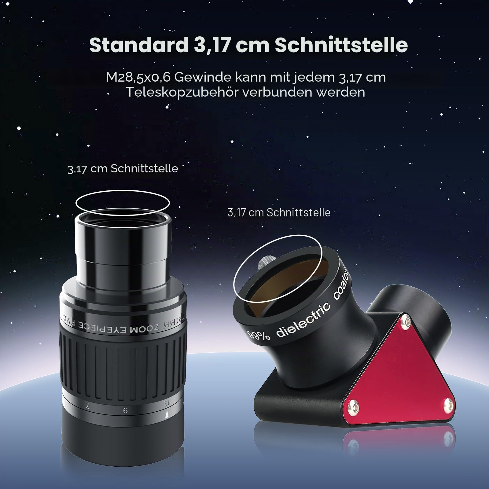 SVBONY SV135 7-21mm Zoom-Okular 1,25 Zoll mit Zenitspiegel