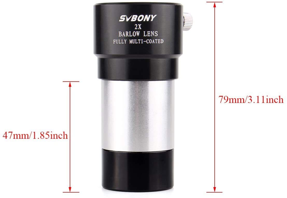 SVBONY Barlowlinse 2X 1,25 Zoll FMC Metall