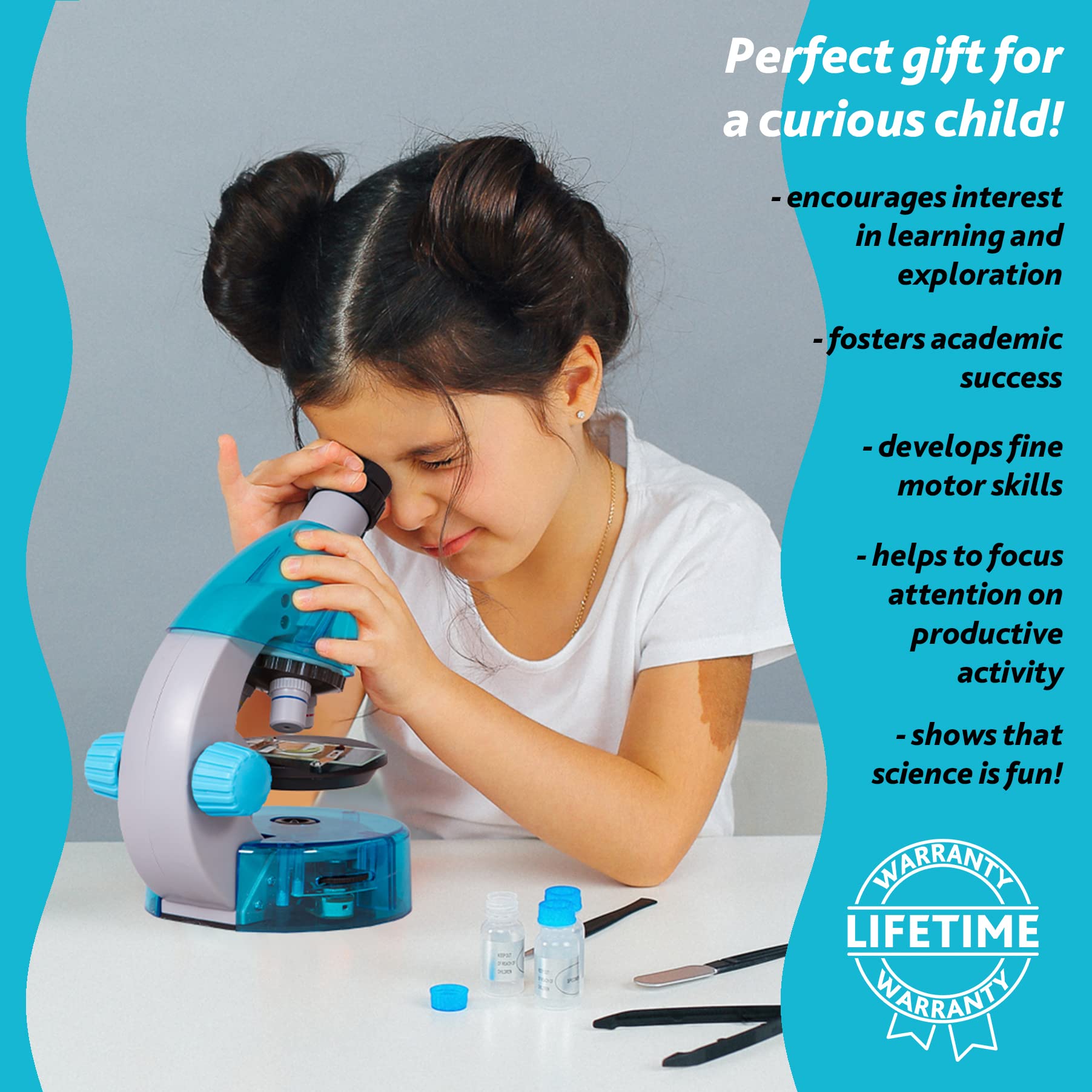 Levenhuk LabZZ M101 Mikroskop 40-640x Kinder Azure