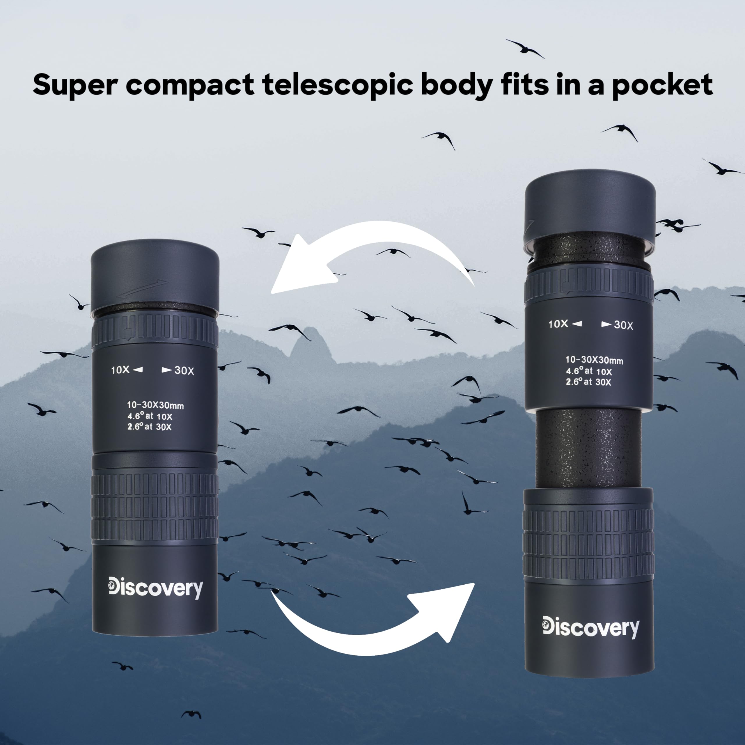 Discovery Gator 10-30x31 Zoom-Monokular BK-7 Kompakt