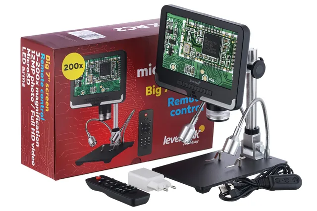 Levenhuk DTX RC2 Digitalmikroskop 3-200x mit 7 Zoll LCD