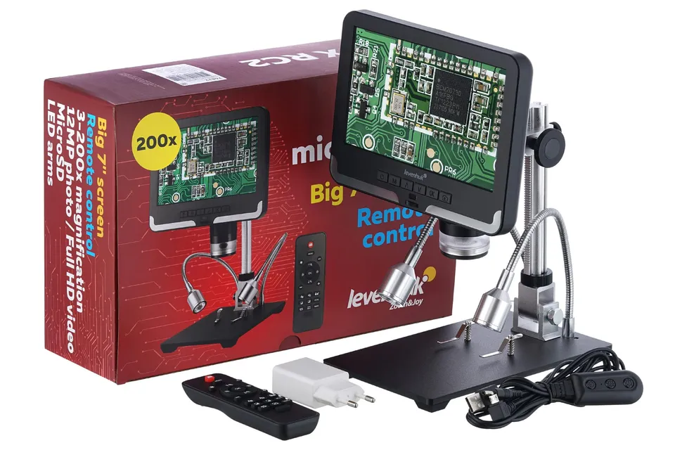 Levenhuk DTX RC2 Digitalmikroskop 3-200x mit 7 Zoll LCD