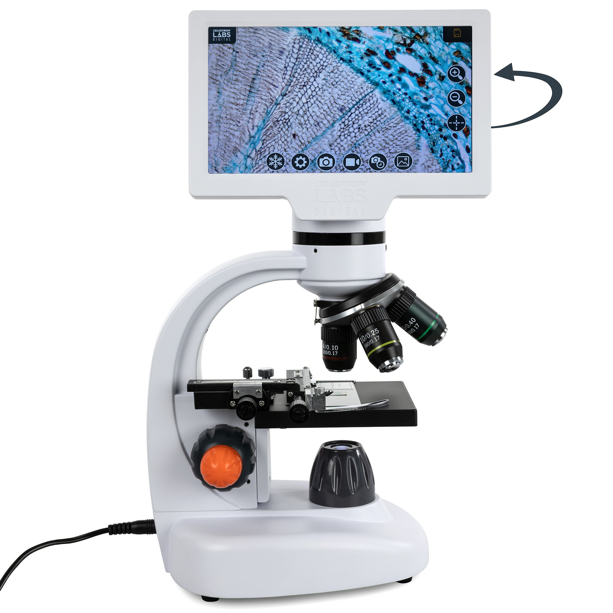 Celestron Labs Digital 7 Zoll LCD-Mikroskop 8MP 40x-400x