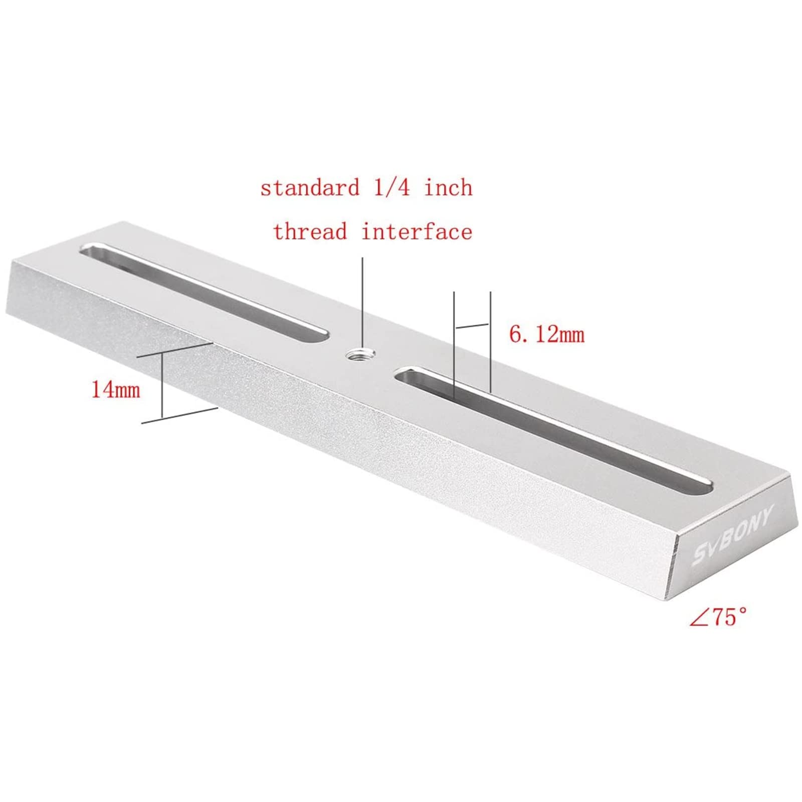SVBONY Schwalbenschwanz-Montageplatte 210mm Silber Teleskop