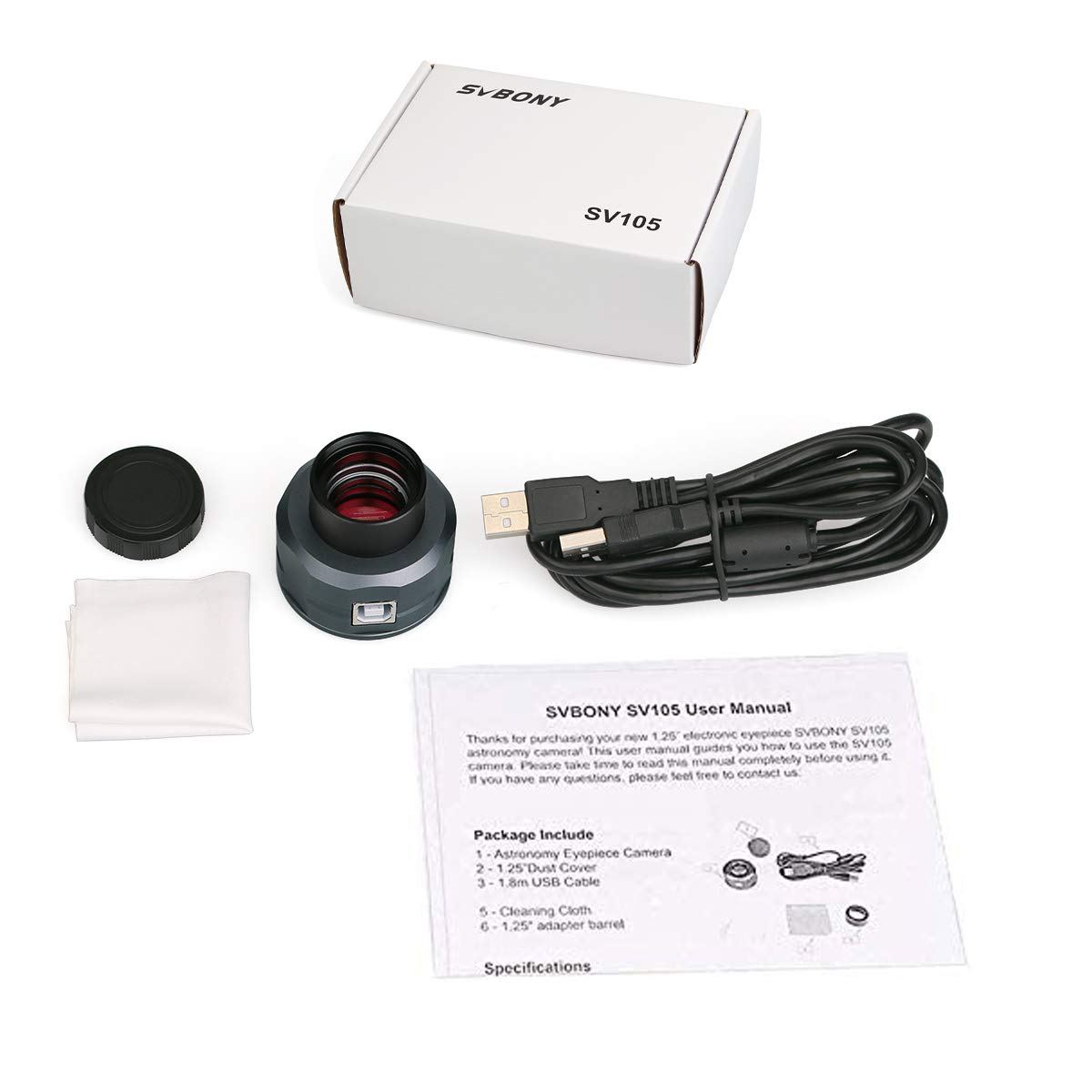 Svbony SV105 Teleskop-Kamera 1,25 Zoll 2MP USB2.0