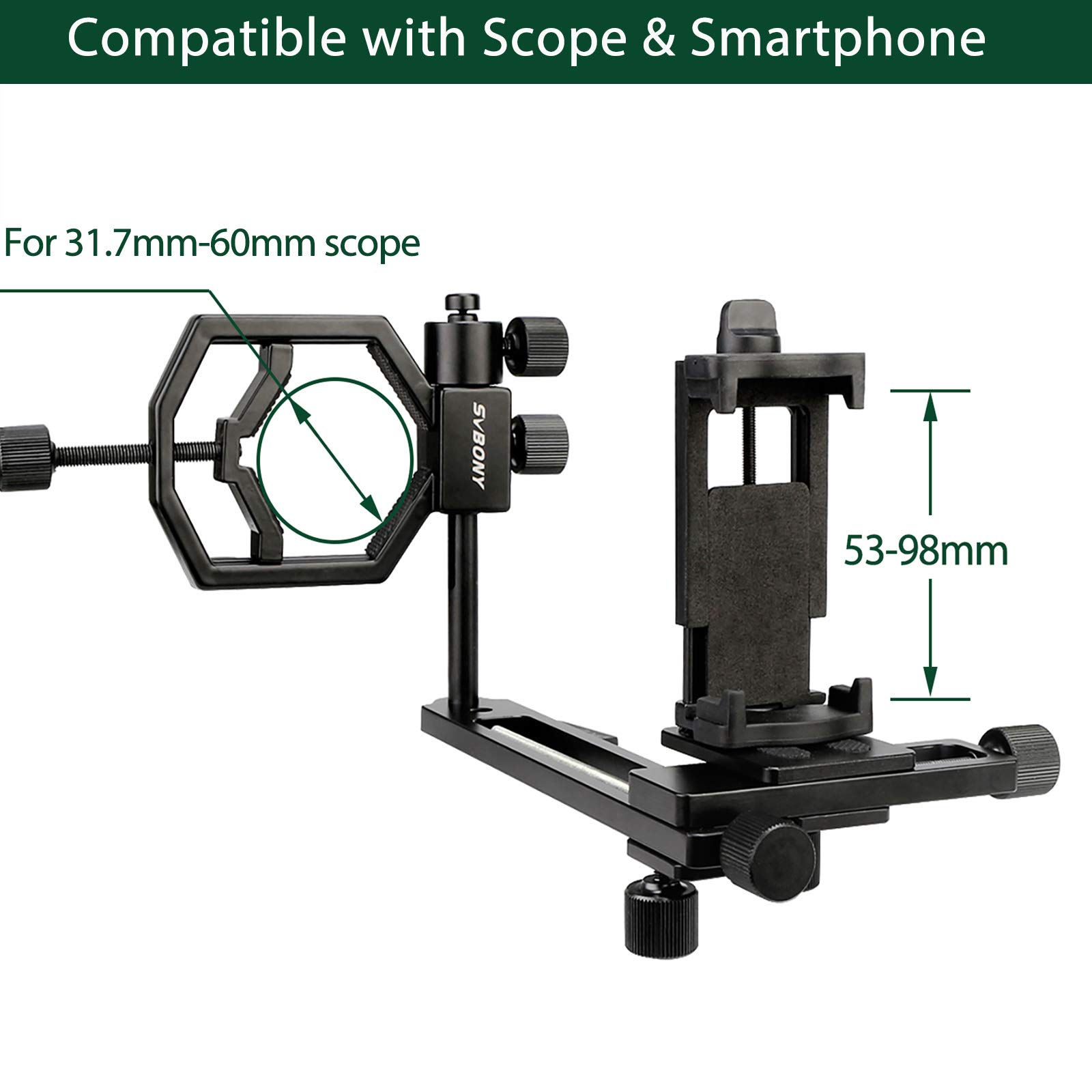 SVBONY Astro Accessories Telefon Adapter Universal 360° Alu