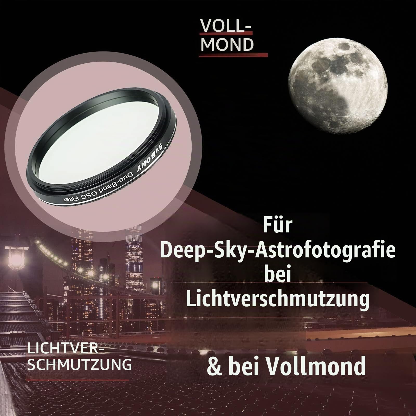 SVBONY SV220 7nm 2 Zoll Dualband Teleskopfilter H-Alpha O-III