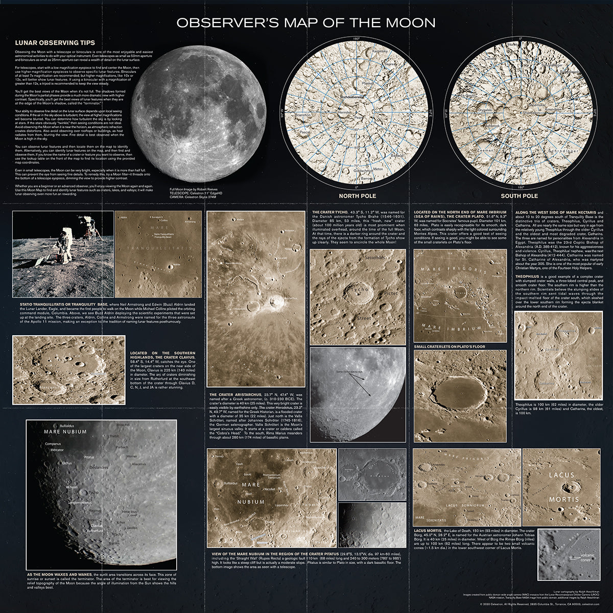 Celestron Observer's Map Mondkarte wasserfest faltbar