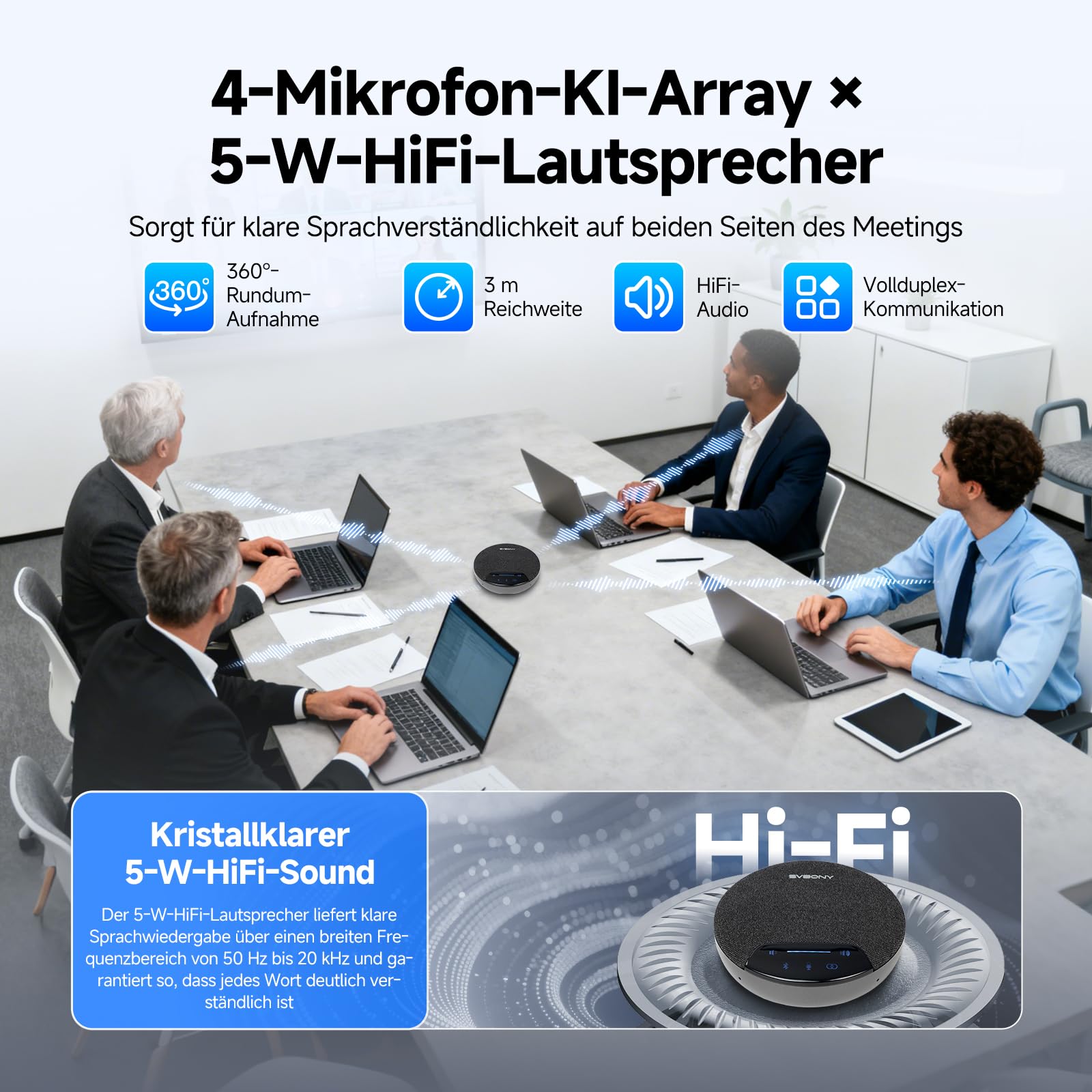 SVBONY SVN O1 Konferenzmikrofon Bluetooth Lautsprecher 360°